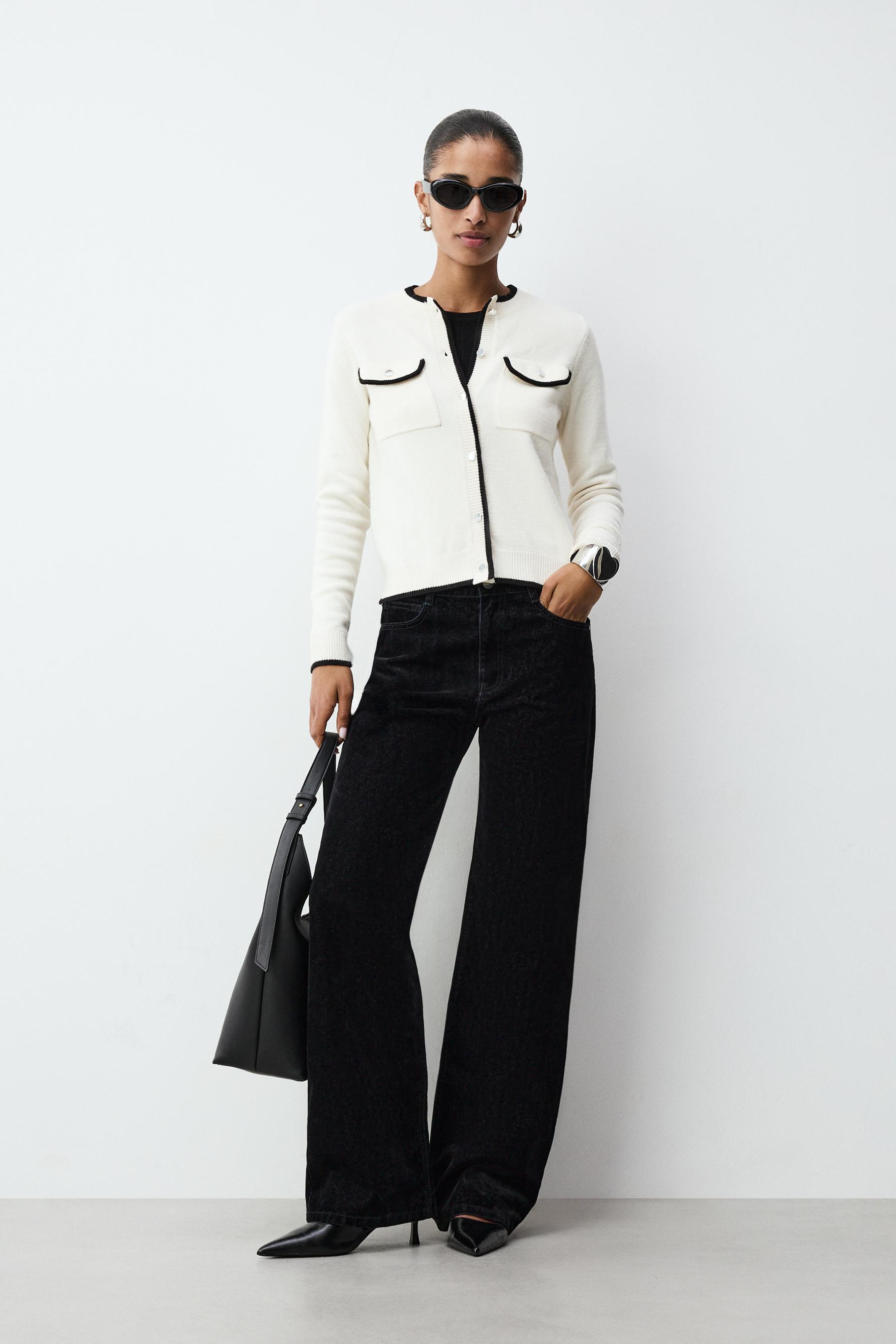 Jeans slim wide aterciopelado