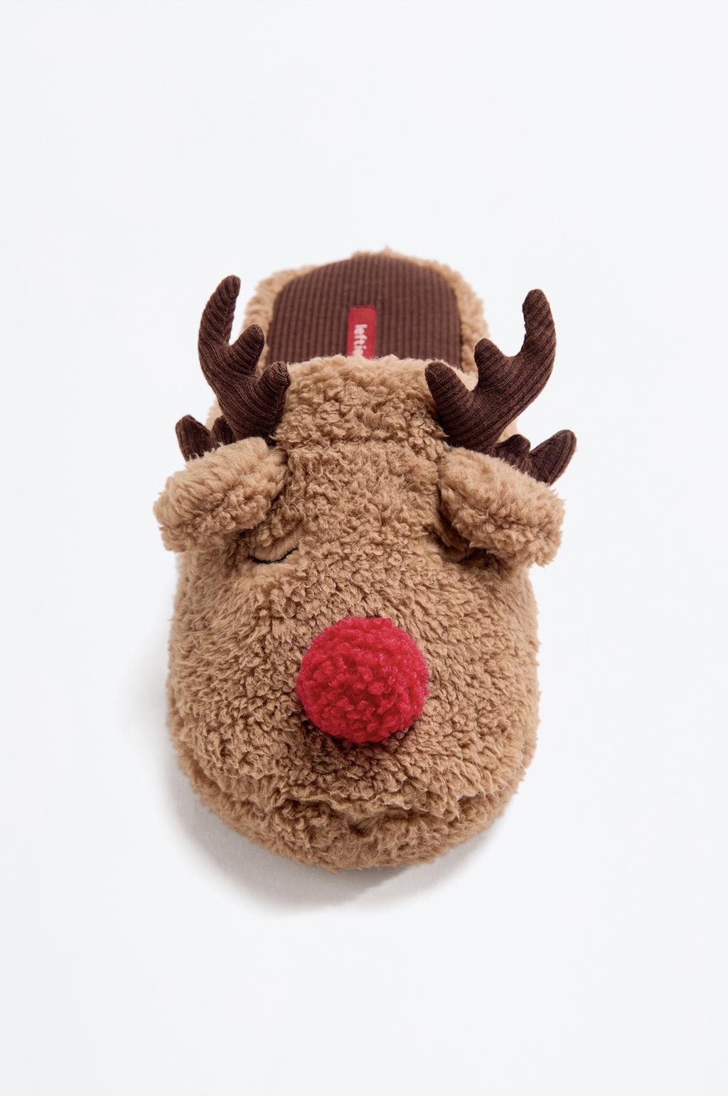 Mujer | Zapatilla de casa fluffy reno