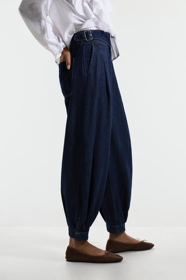 Sarouel trousers with buckle — NAVY 3