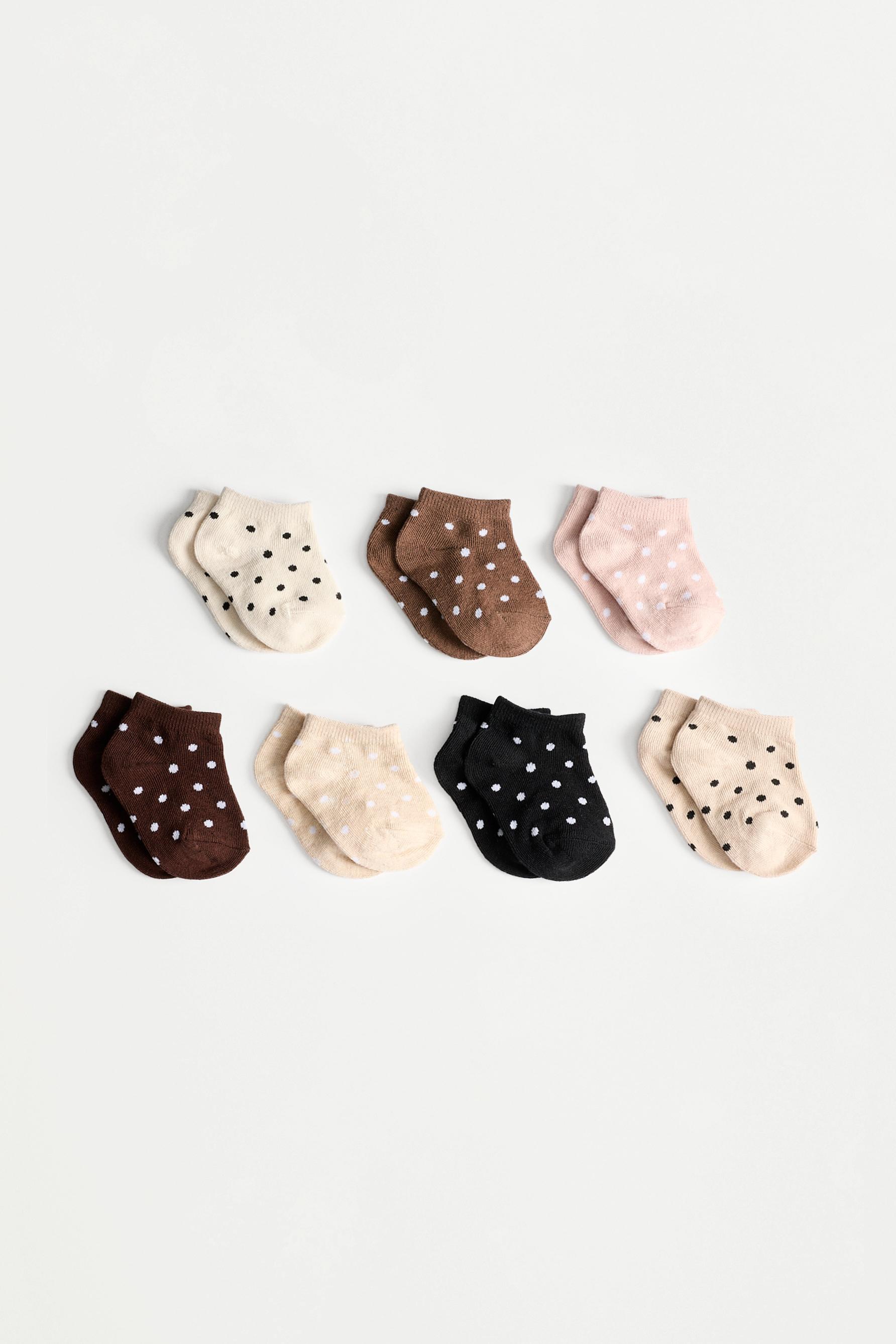 Polka dot ankle socks (7-pack) — BEIGE MARL (alternate view)