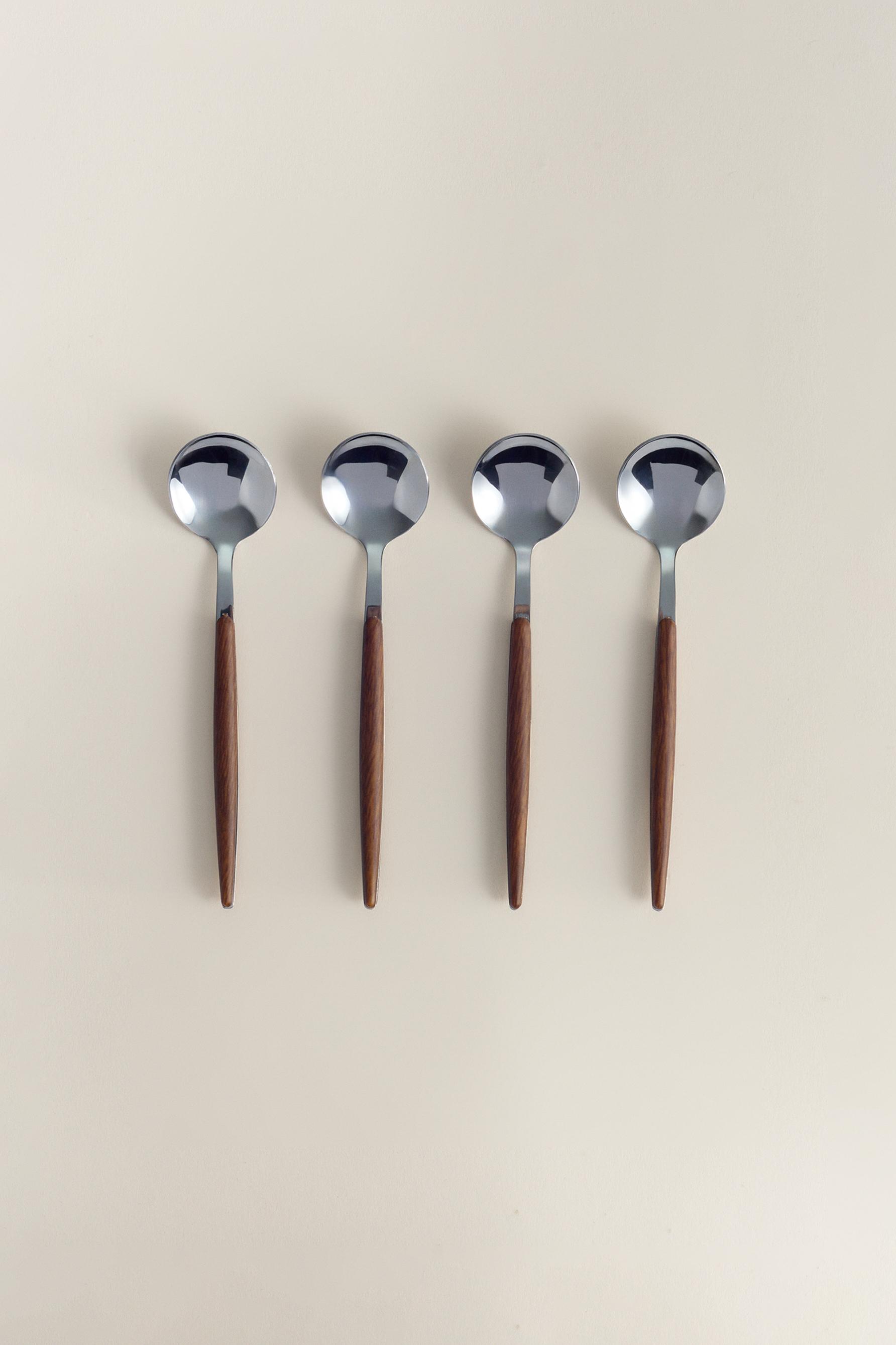 Pack 4 cucharillas efecto madera