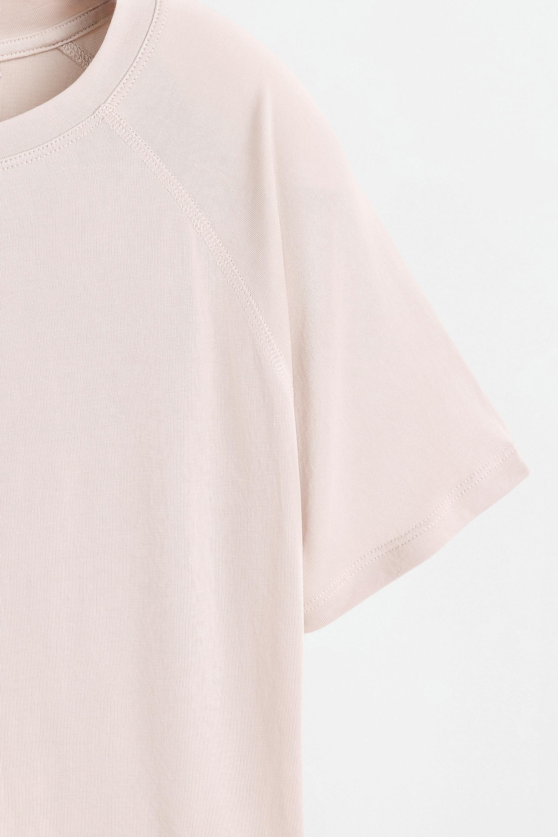 Cropped flowing T-shirt — ECRU