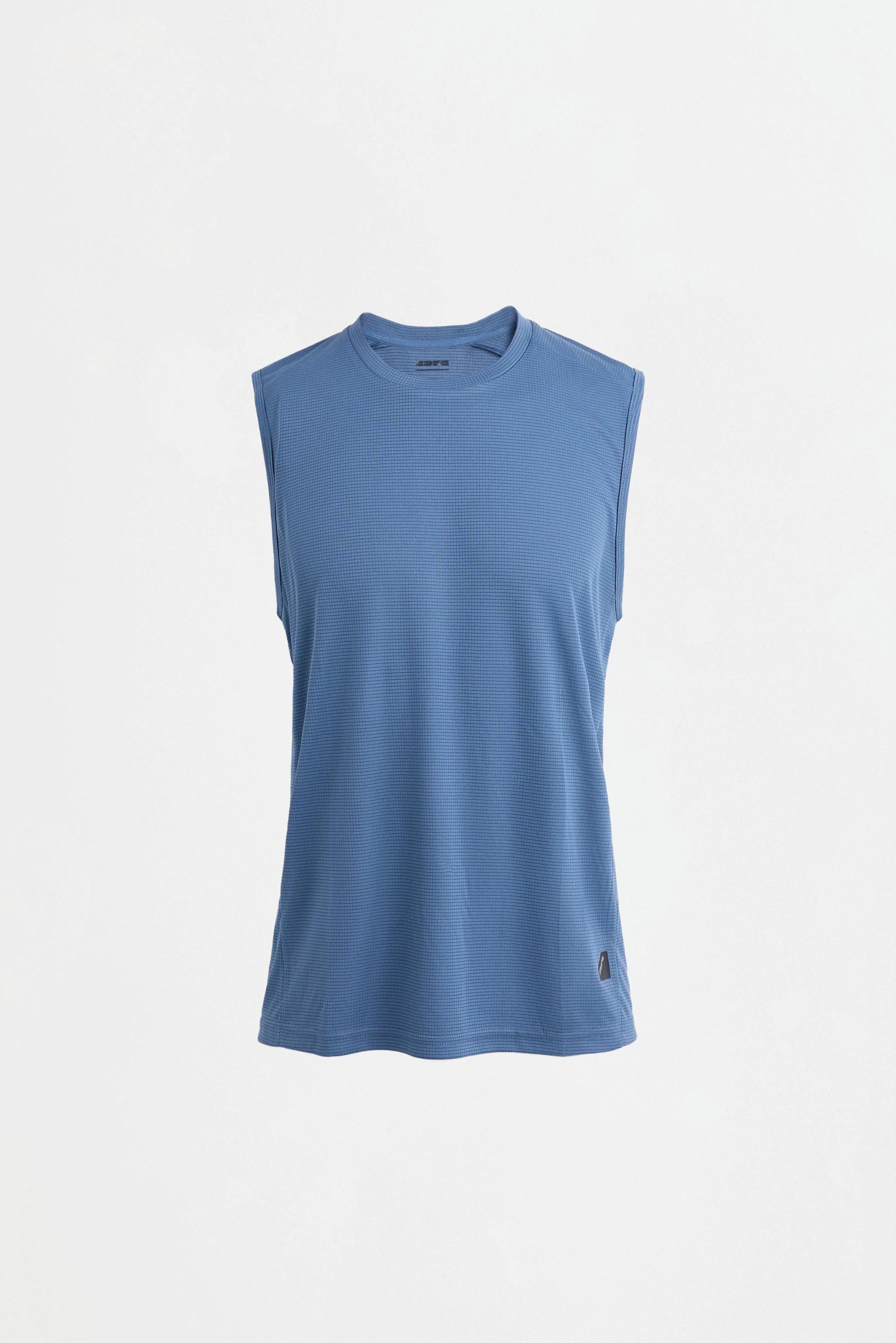 Sleeveless sports T-shirt — STEEL BLUE
