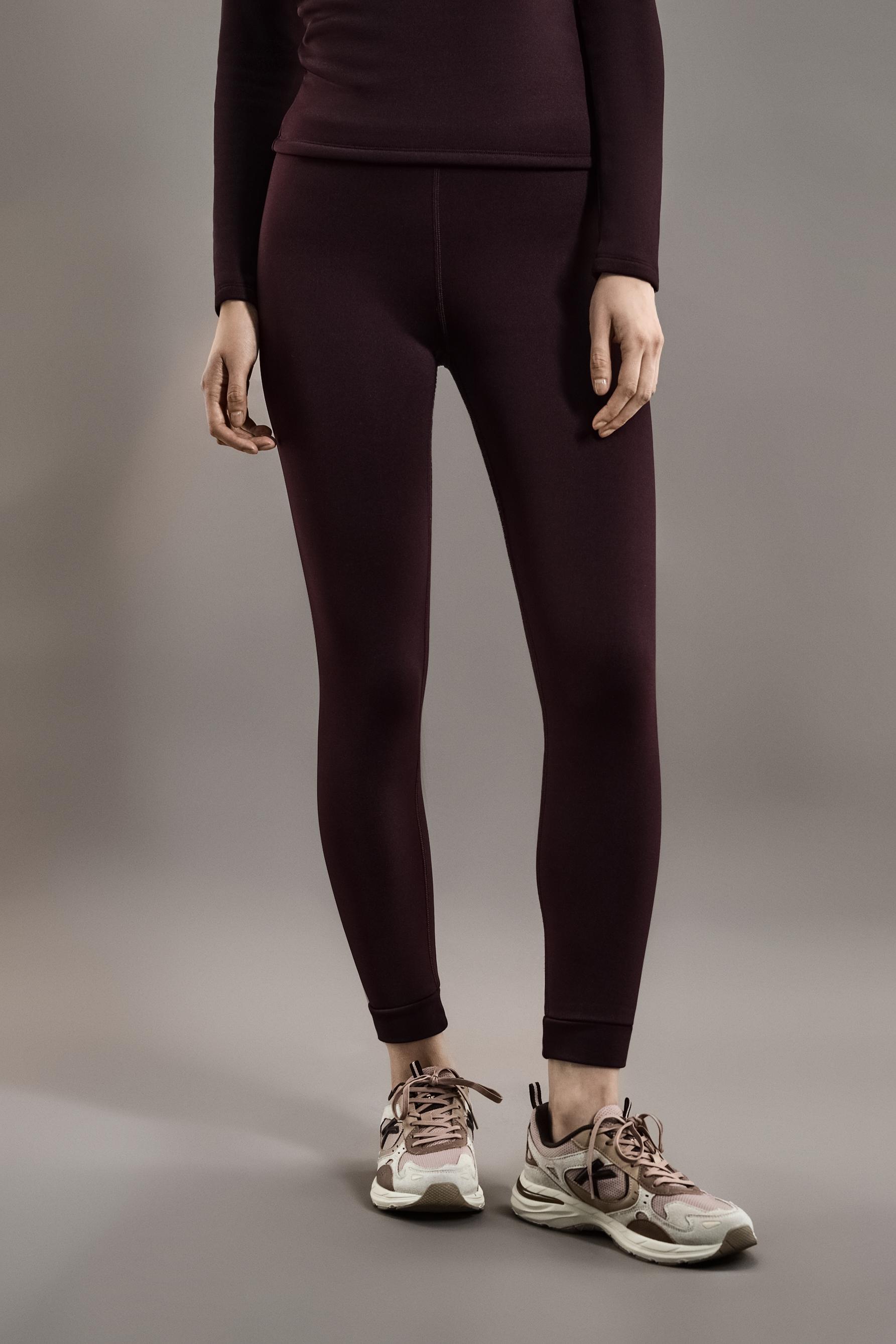 HEAVY WEIGHT thermal leggings (10°F to 48°F) — DARK BURGUNDY