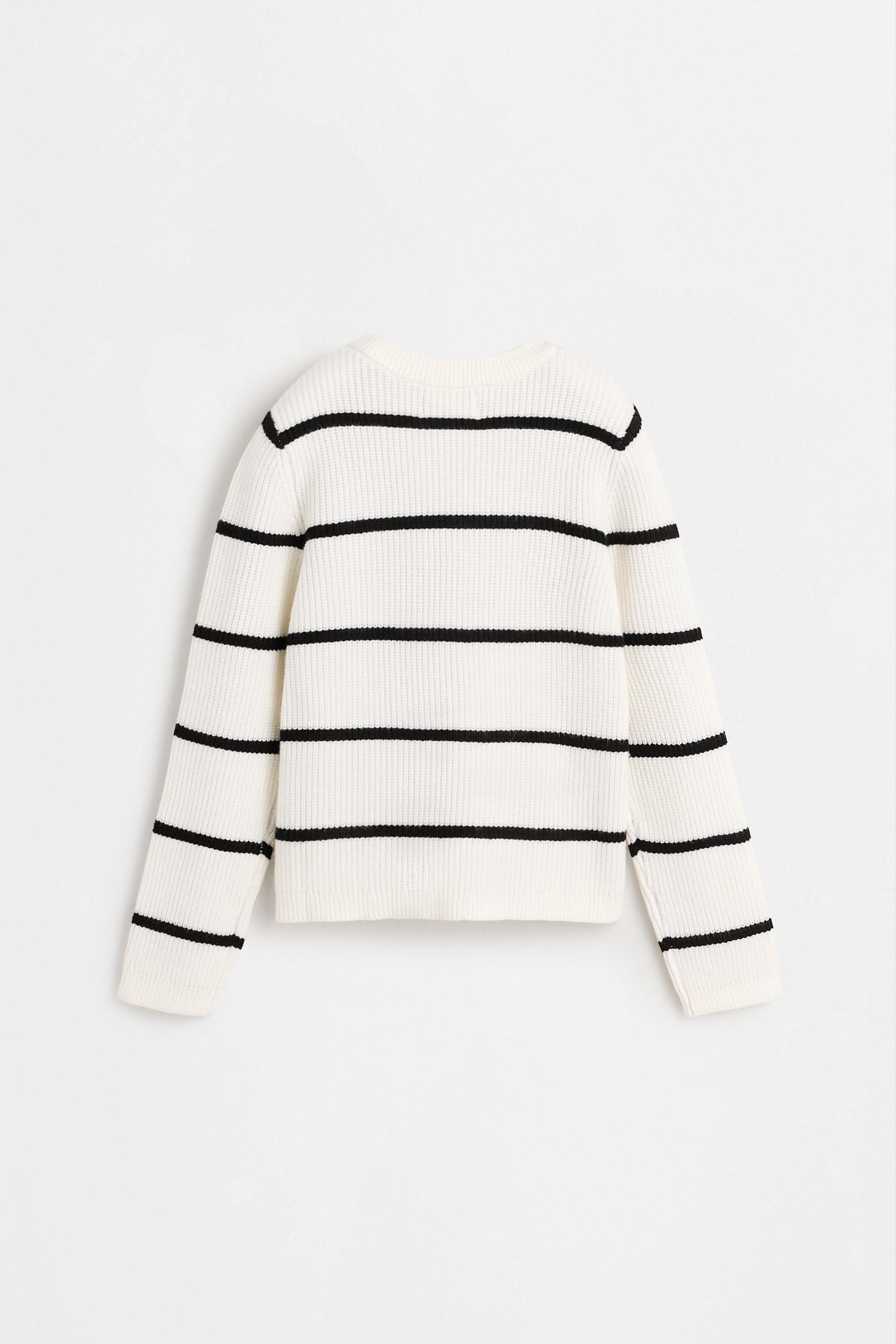 Knit cardigan — BLACK/WHITE