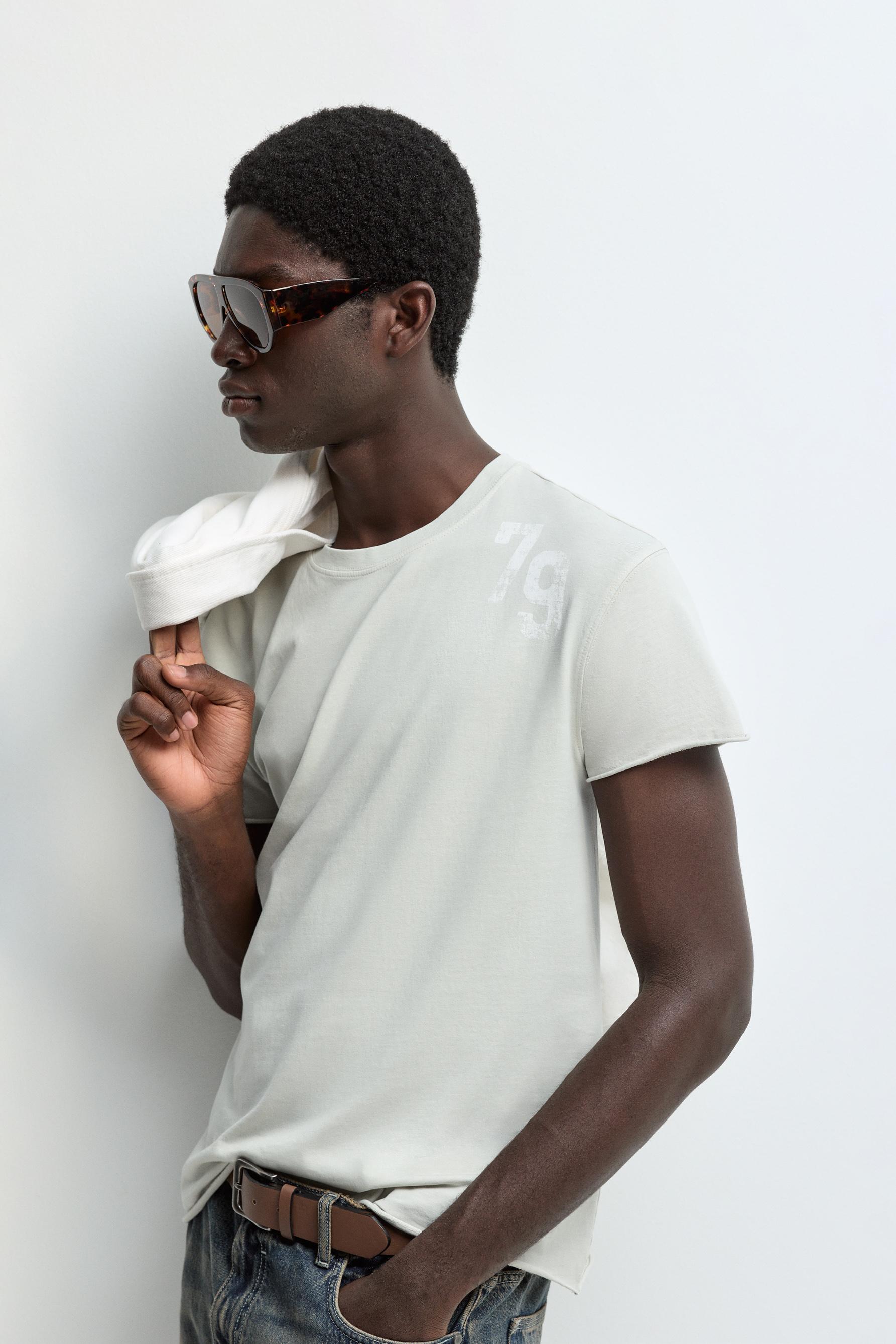 Faded effect printed T-shirt — ASH