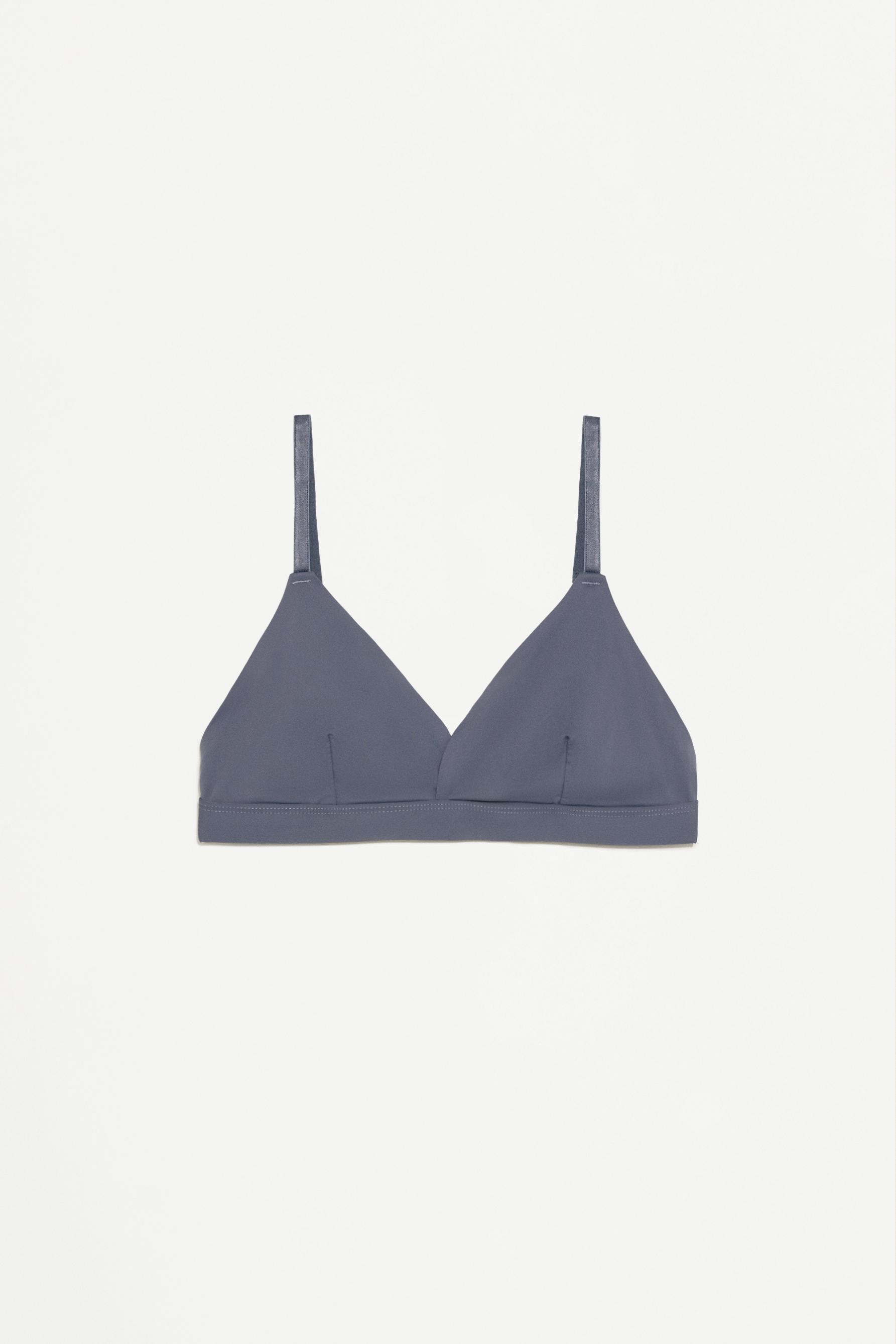 Microfibre triangle top bra pack — BLUE/WHITE