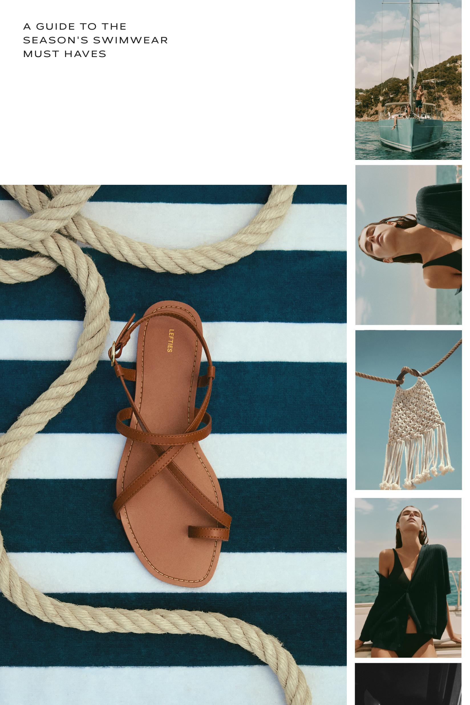 Strap flat sandals — LEATHER