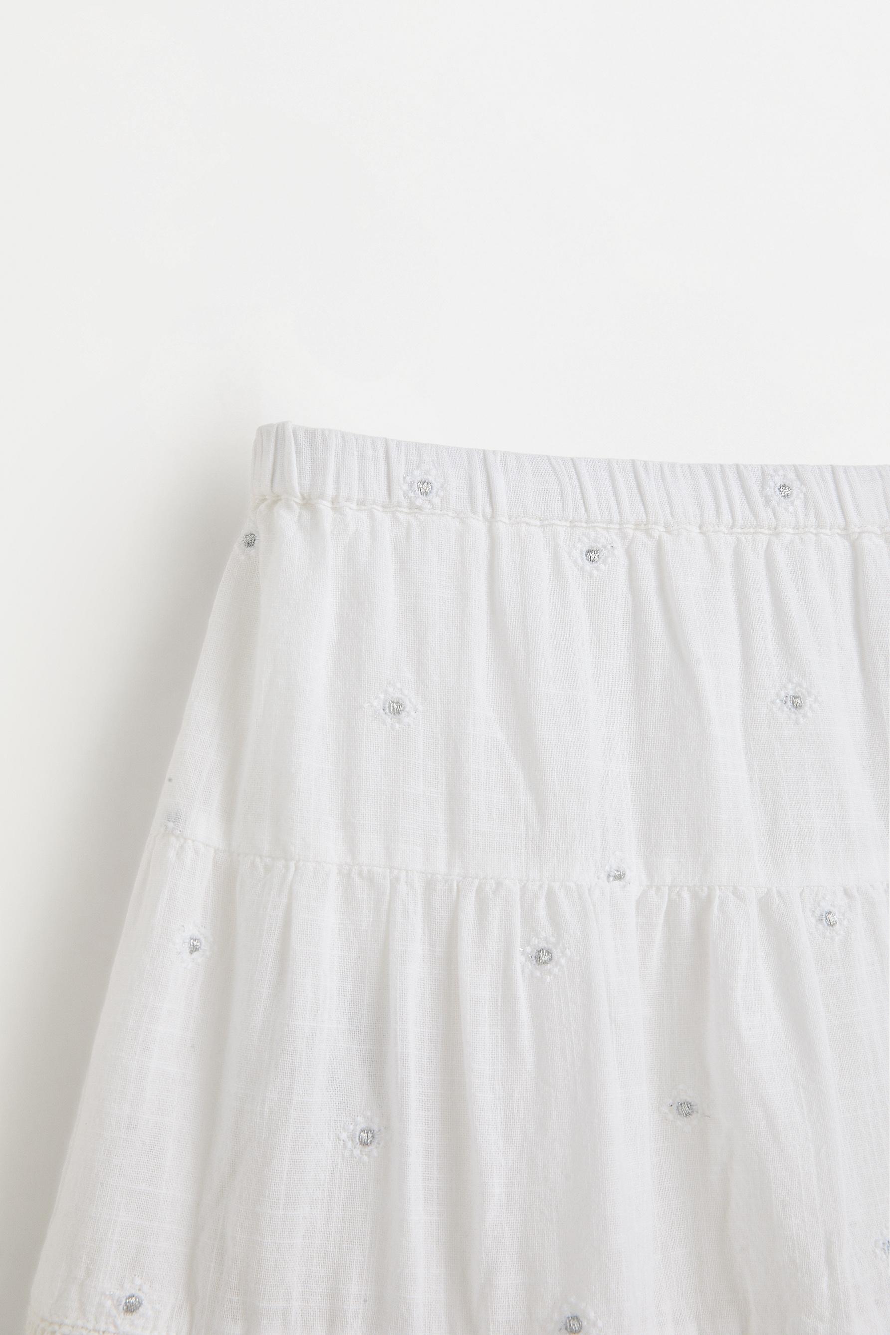 Embroidered sequin skirt — WHITE