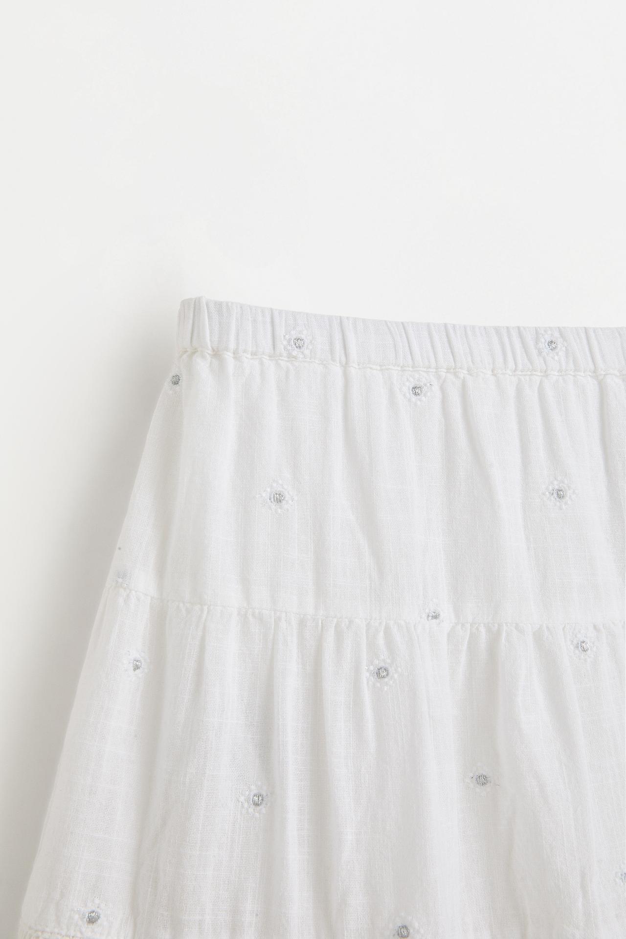 Embroidered sequin skirt — WHITE