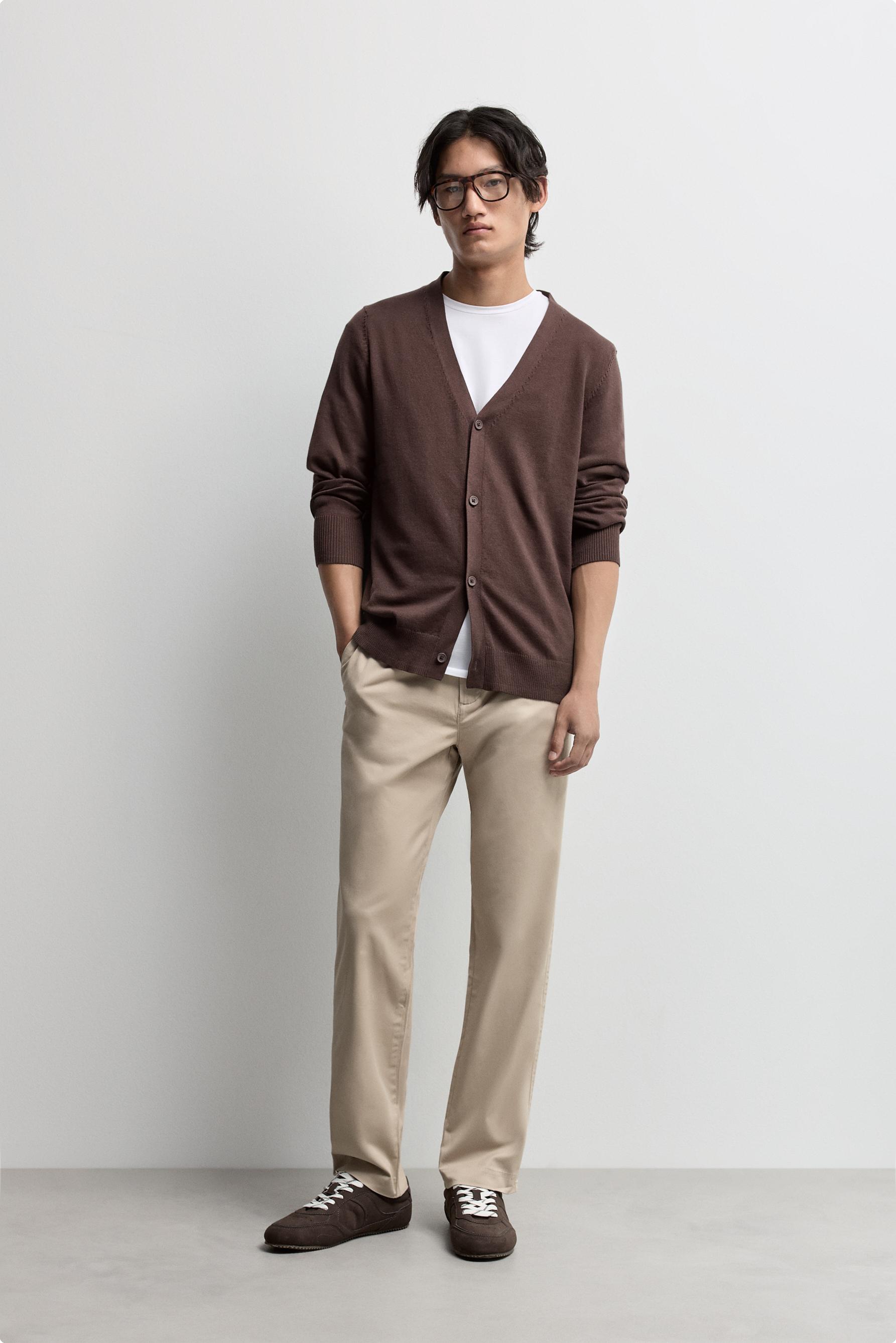 Slim fit chino trousers — BEIGE