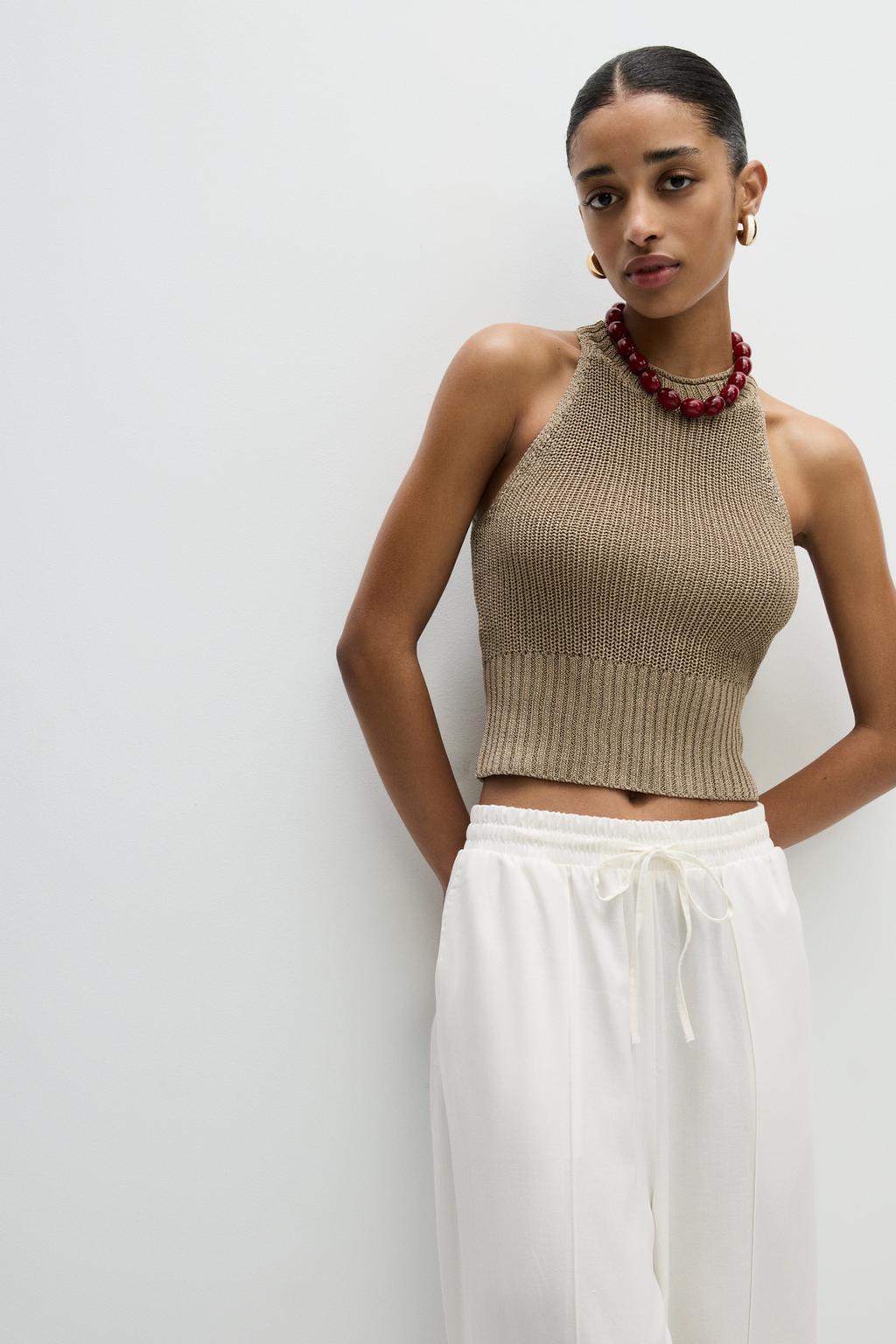Halterneck knit top