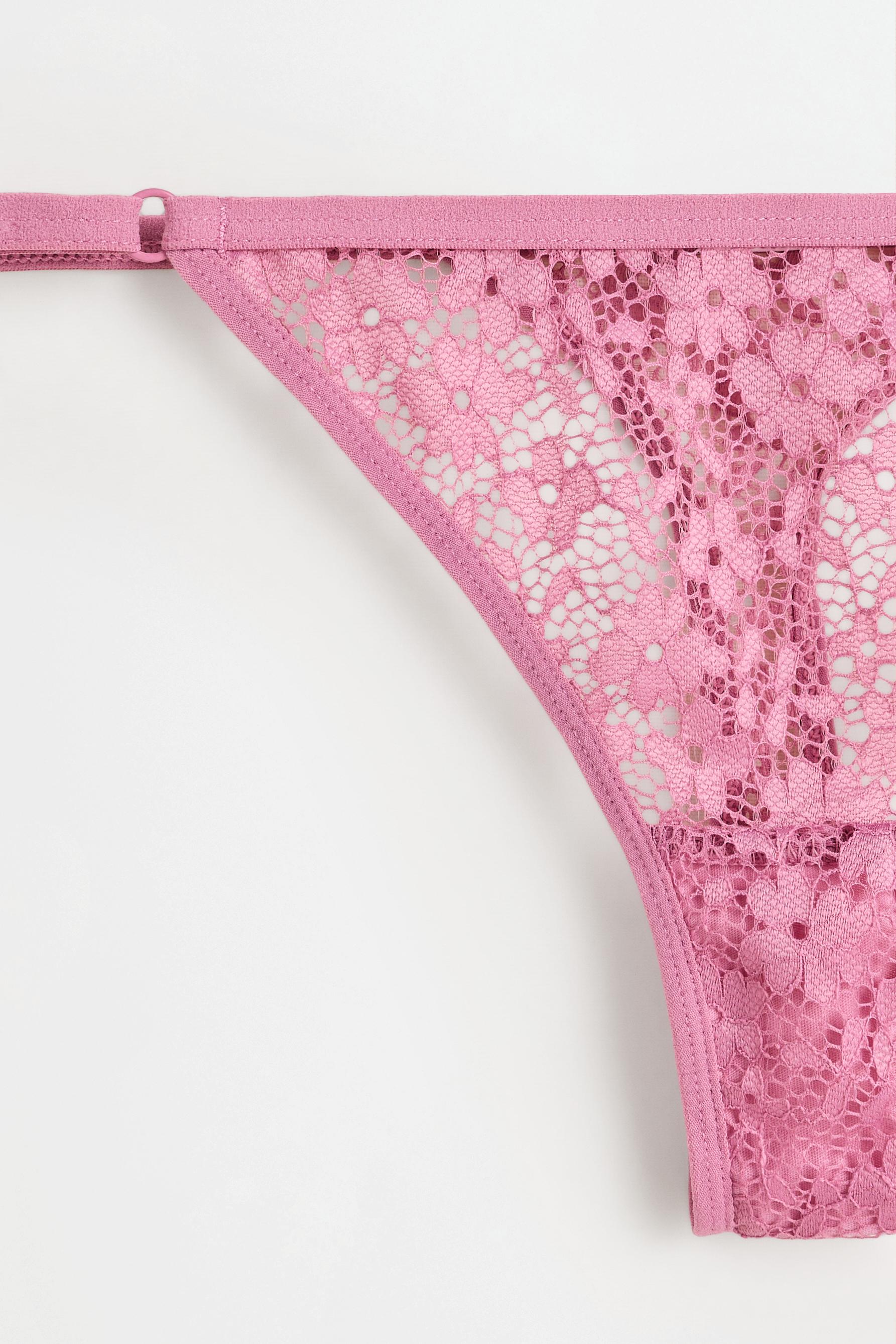 Lace thong — PINK