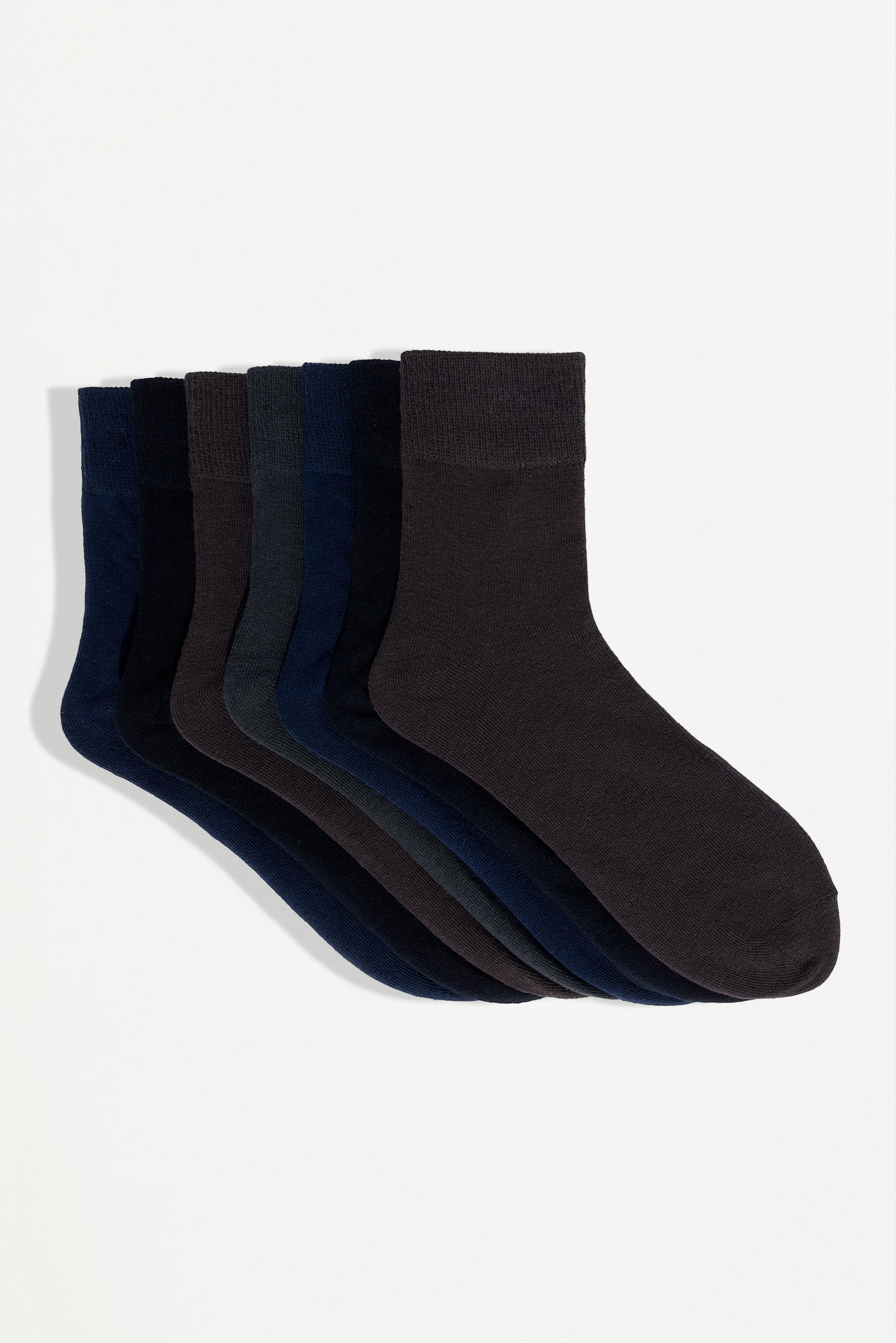 Plain ankle socks (Pack 7) — NAVY