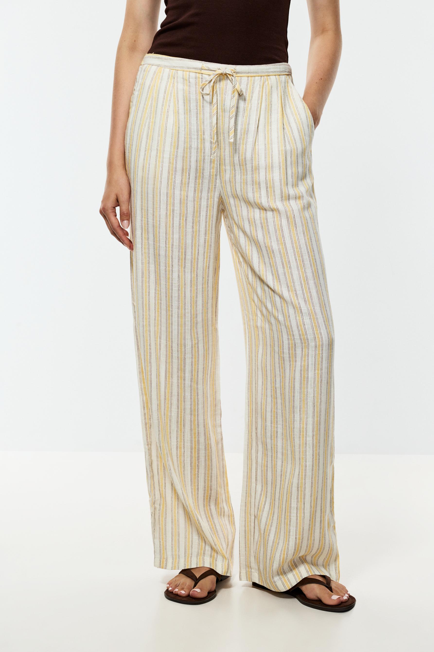 Rustic wide-leg trousers — MID YELLOW