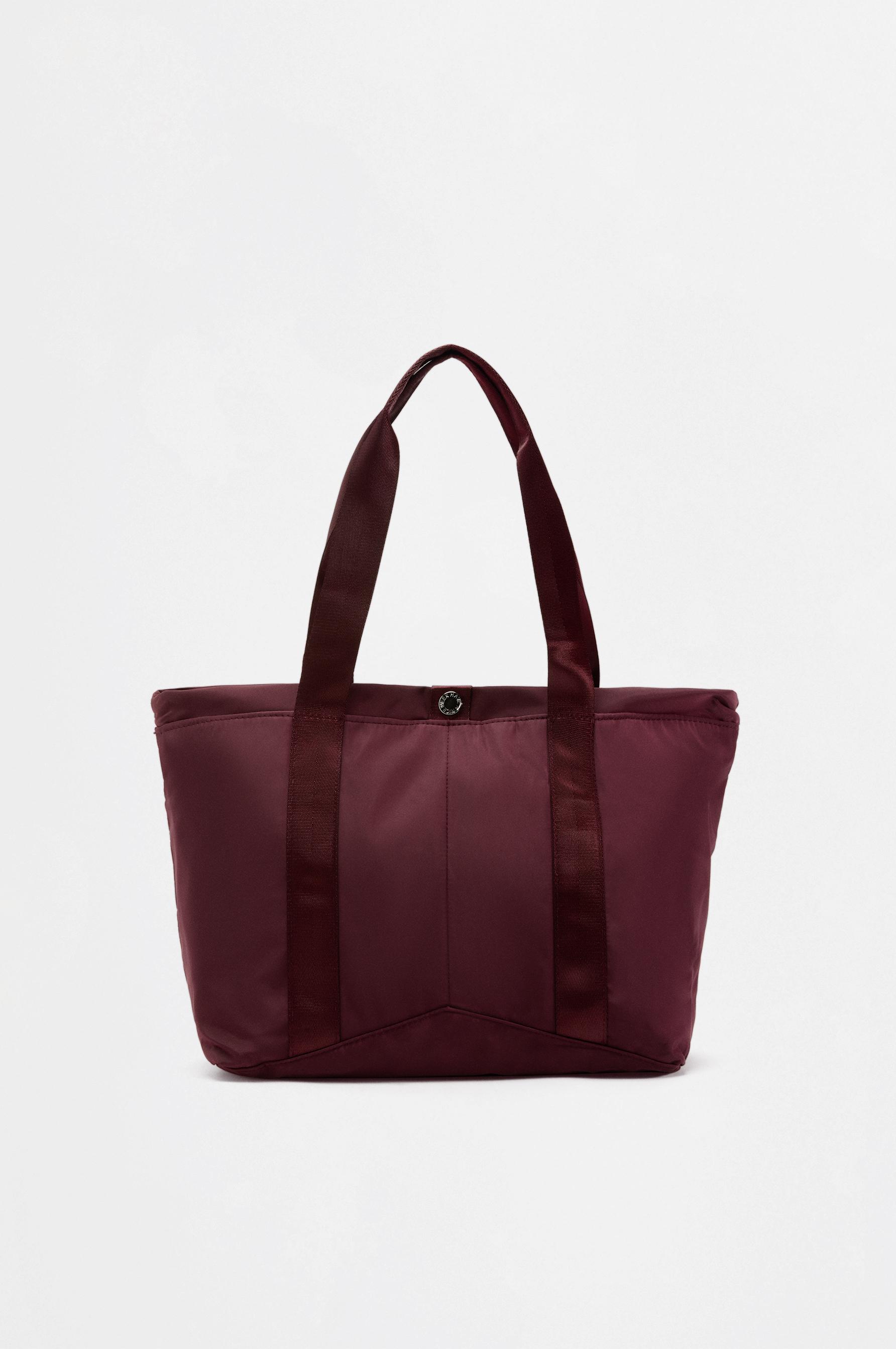 Nylon shopper bag — BURGUNDY