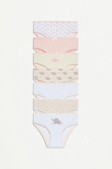 7-pack of elephant print briefs — PINK/WHITE 1