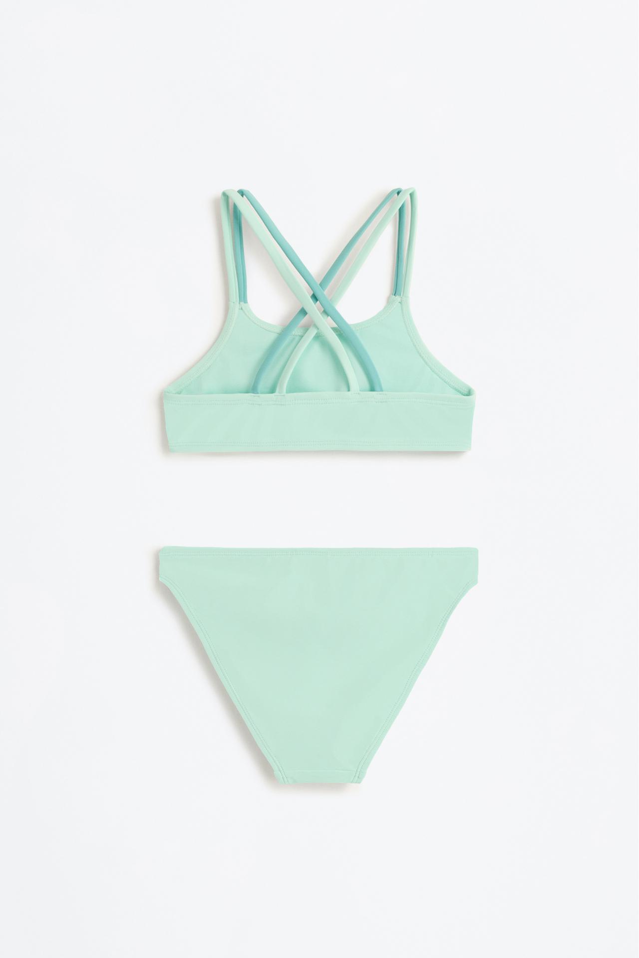 Bikini with double crossed straps — WATER GREEN