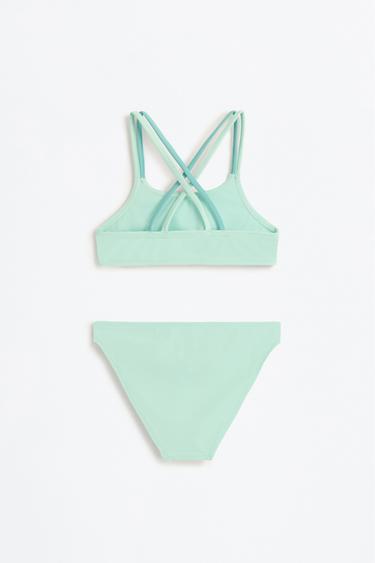 Bikini with double crossed straps — WATER GREEN 2
