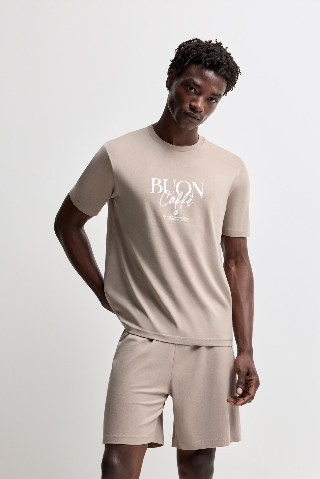 Short printed pyjamas — CAMEL