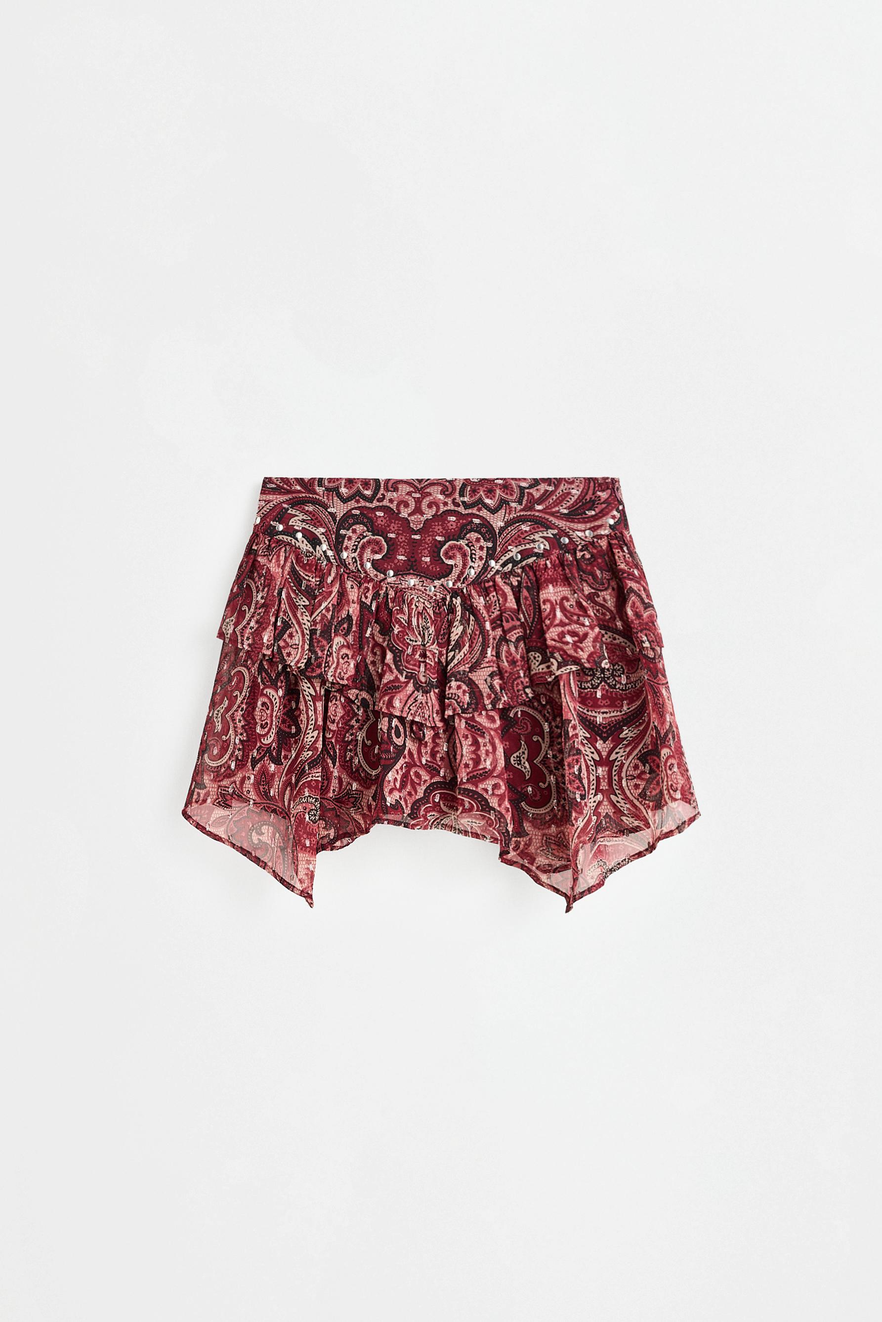 Short paisley skort — MAROON