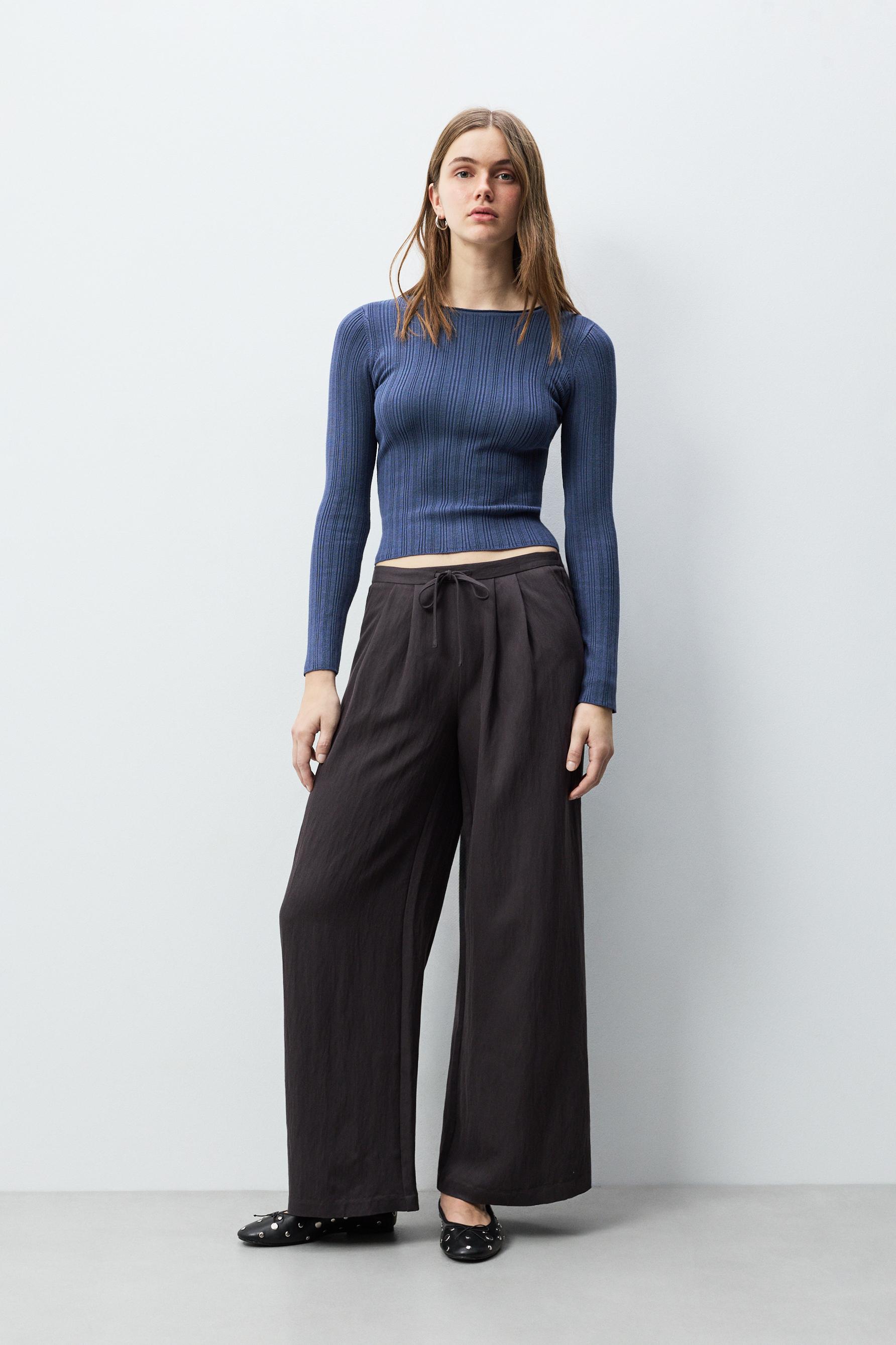 Pantalón wide leg pinzas