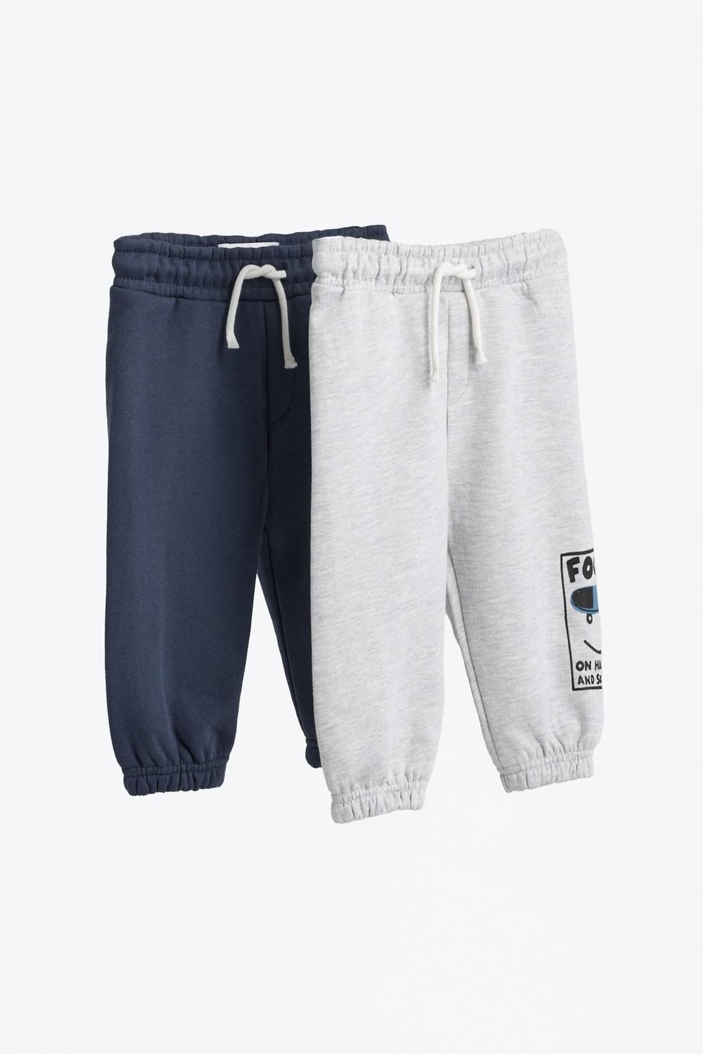 Pack 2 pantalones felpa combinados