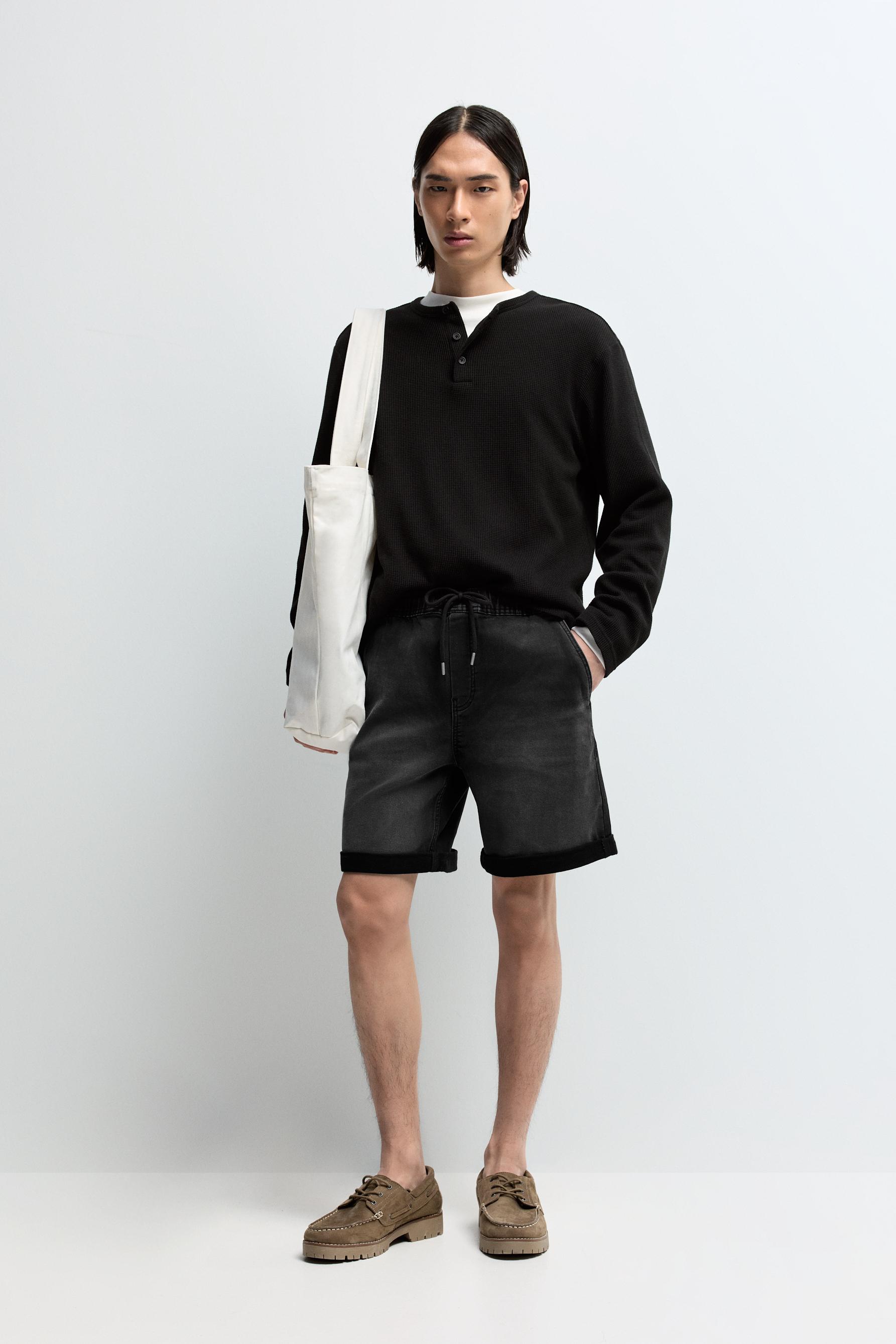 Bermuda denim jogger fleece