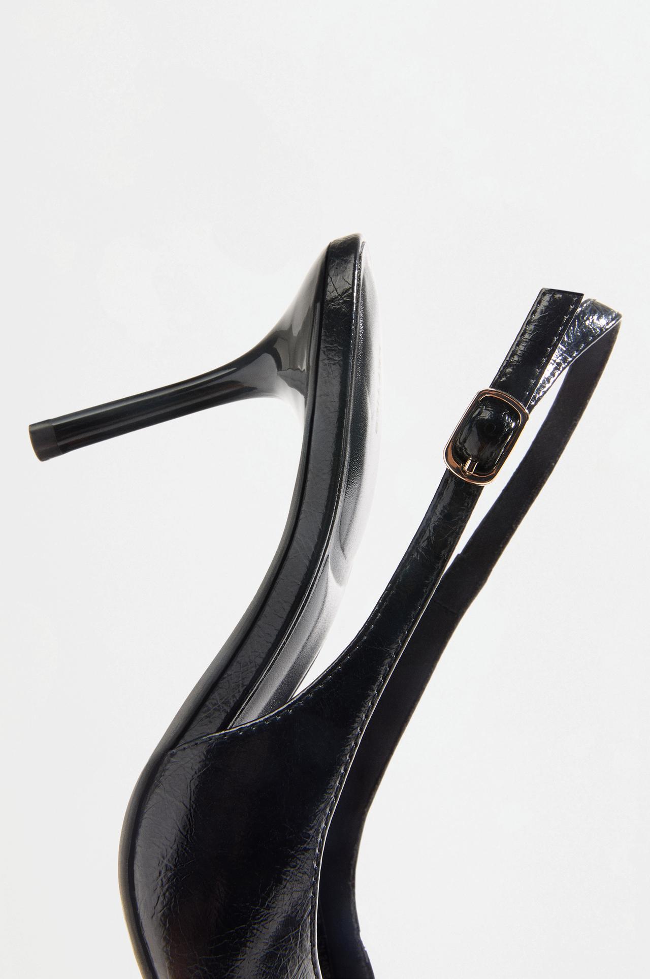 High-heeled slingback shoe — BLACK