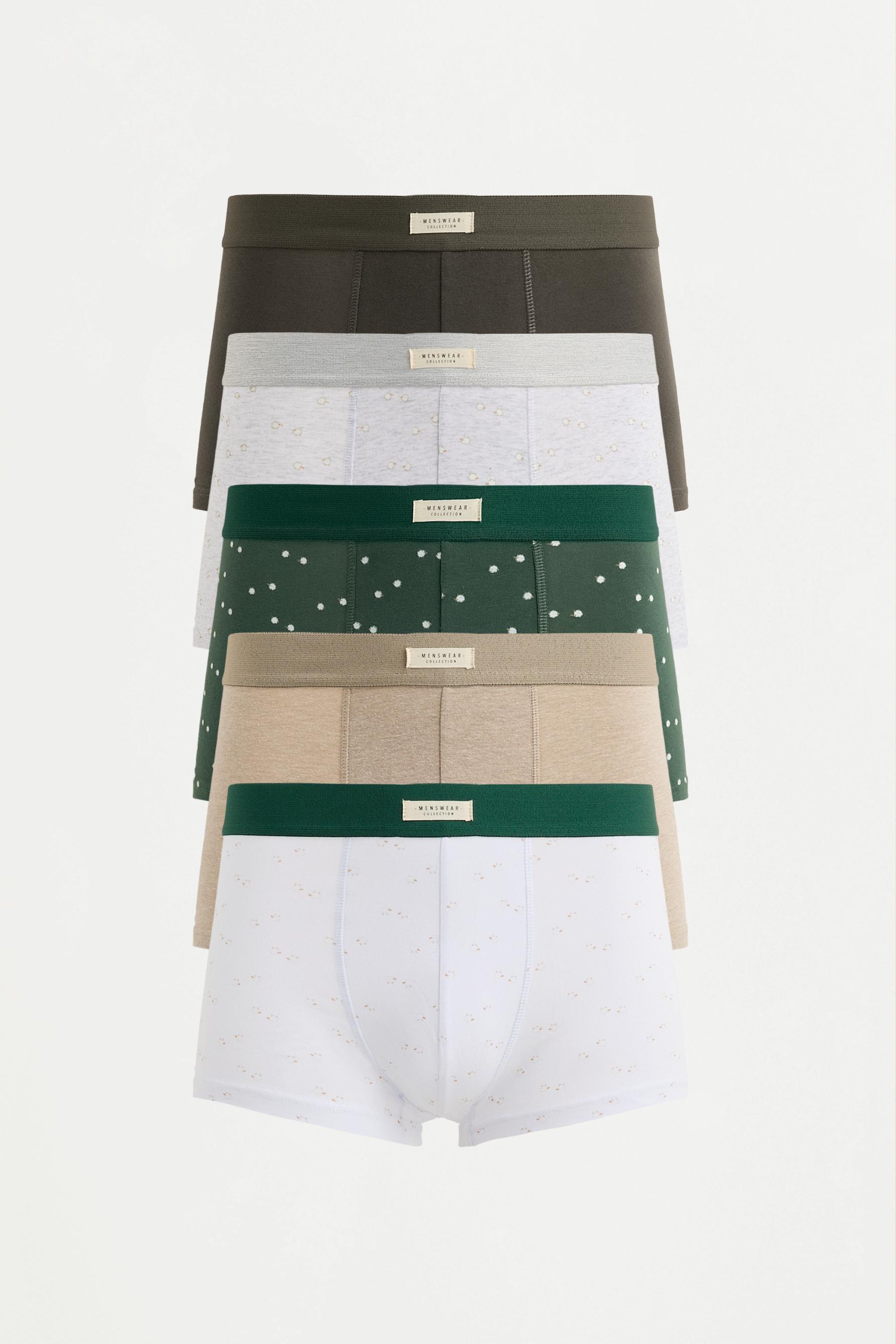 Mixed Boxer Briefs (5-Pack) — WHITE