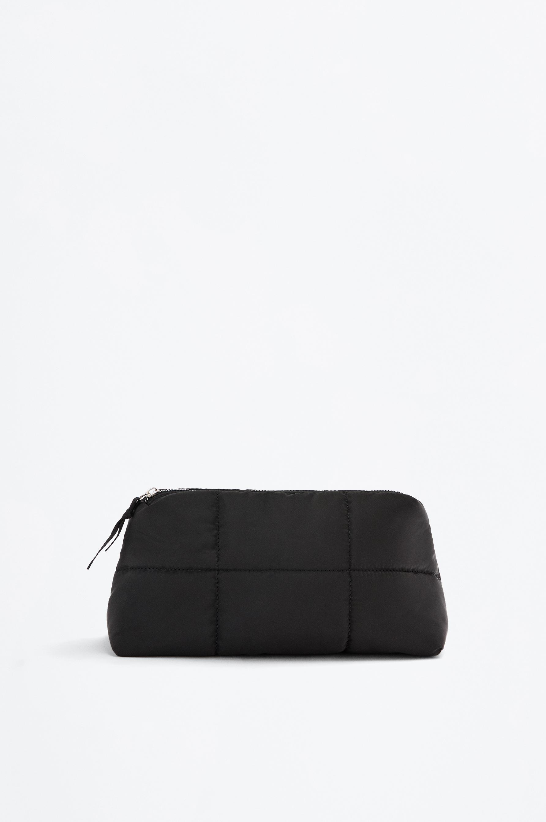 Quilted nylon toiletry bag — BLACK (alternate view)
