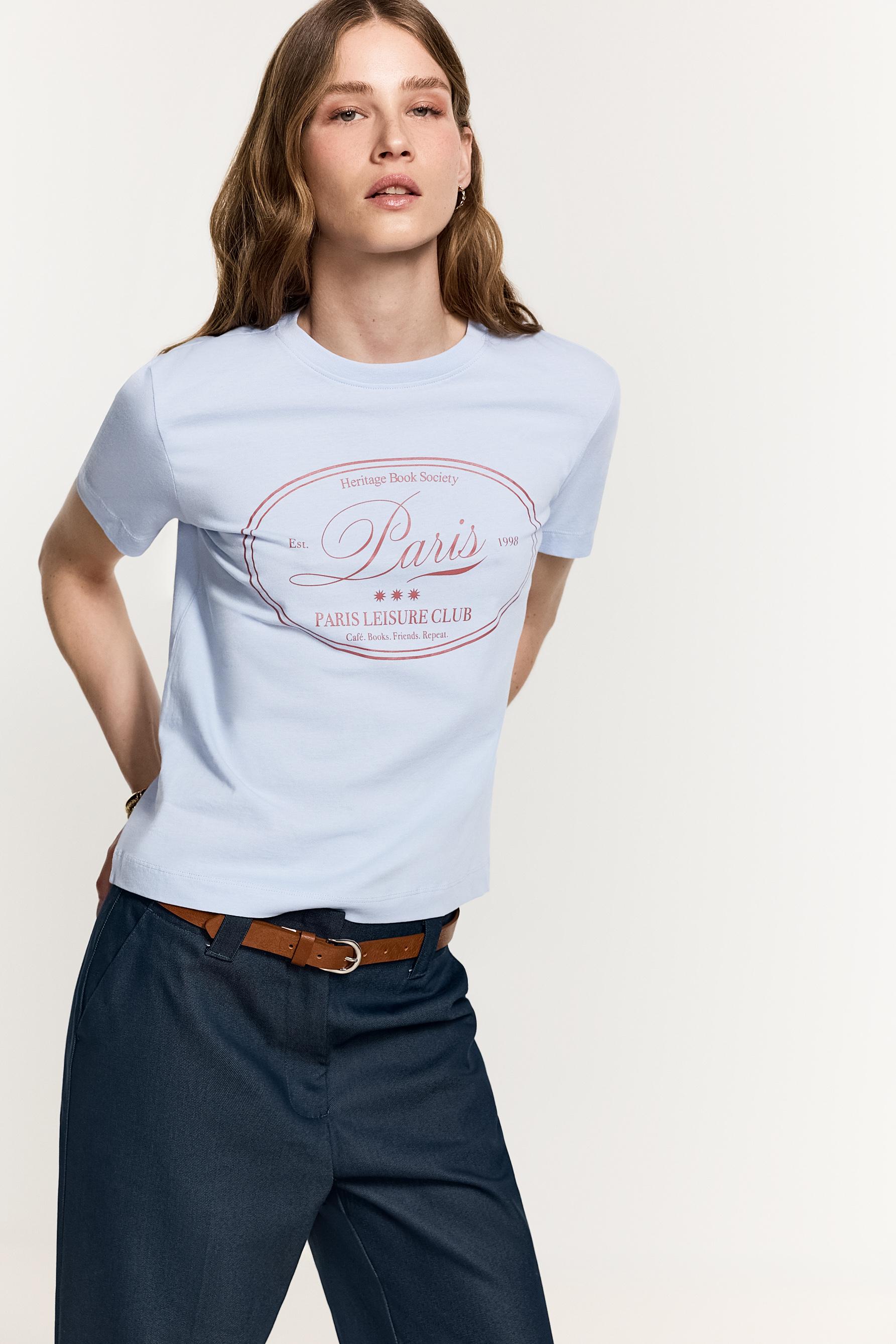 Printed T-shirt — SKY BLUE