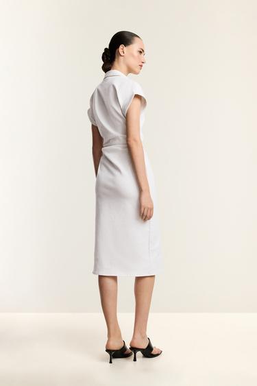 Denim midi button dress — OFF WHITE 4