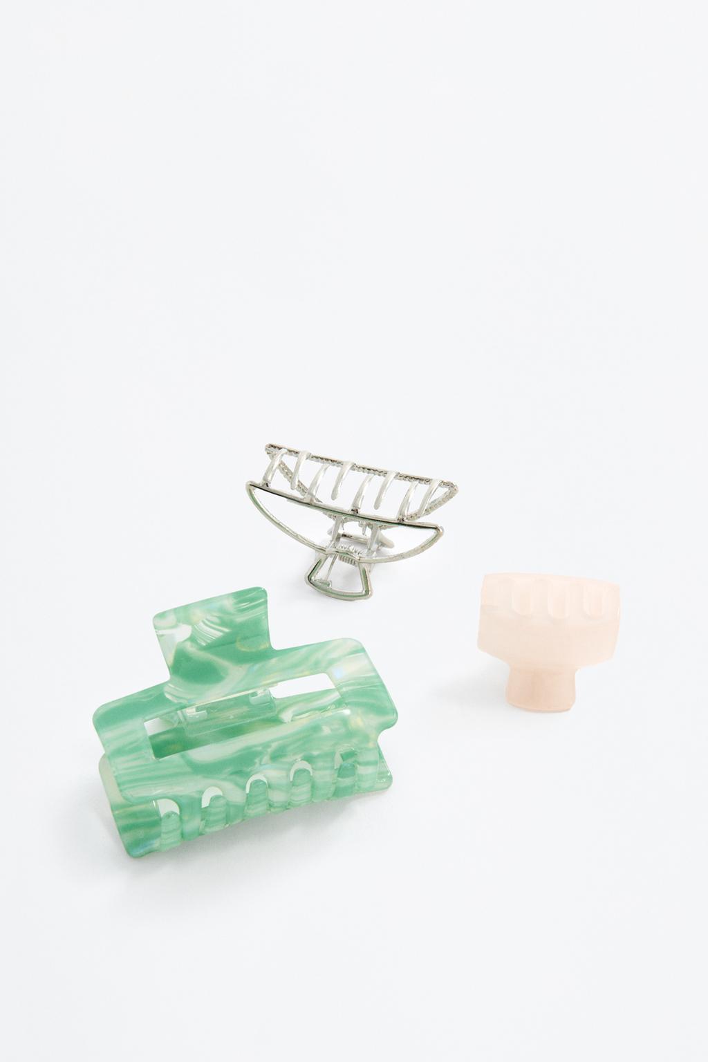 Pack of 3 contrast hair clips