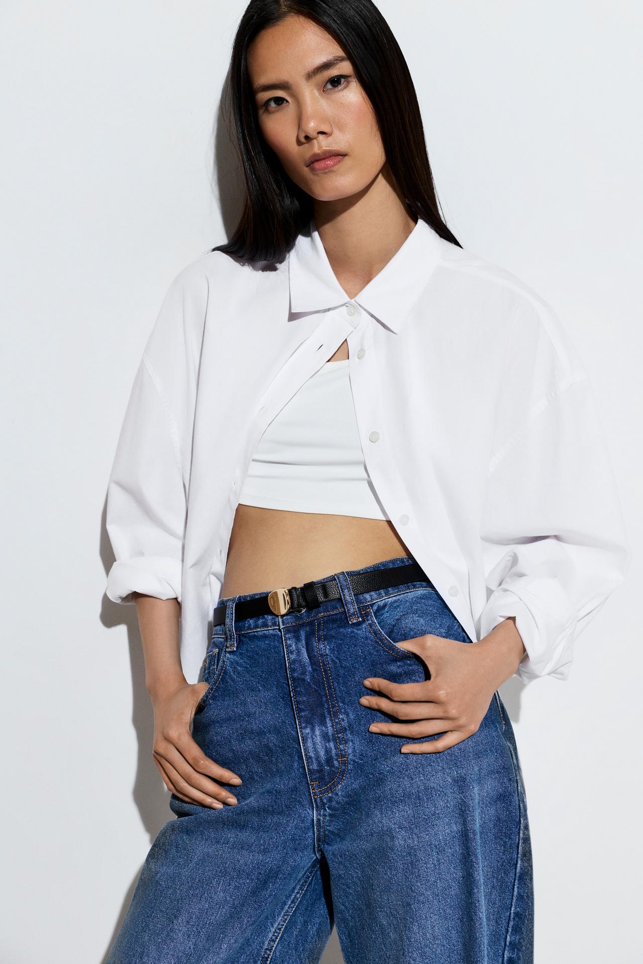 Oval buckle belt — BLACK MARL