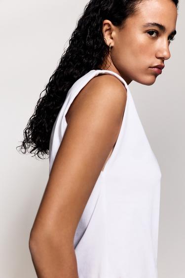 Knotted T-shirt — WHITE 3