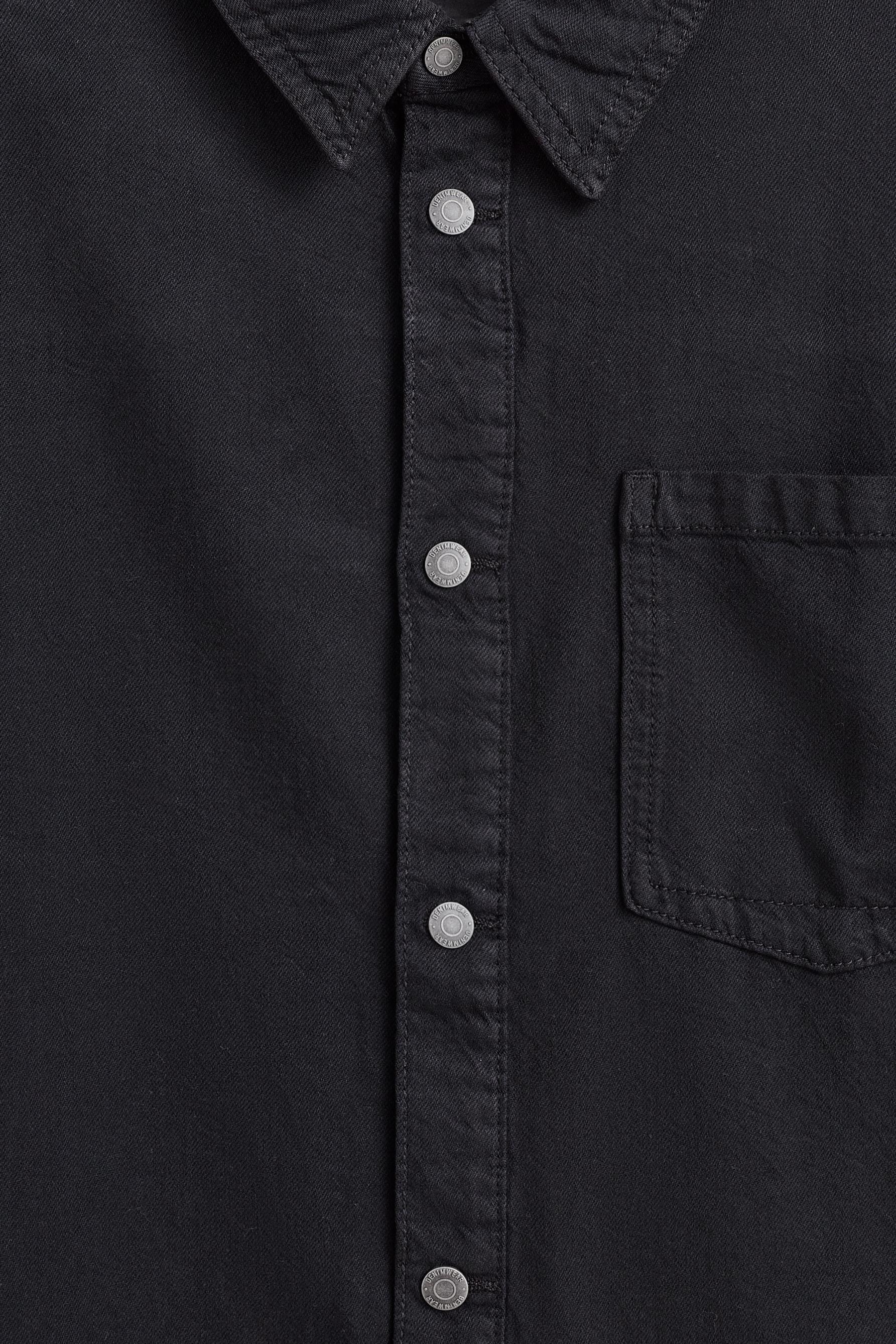 Lightweight denim overshirt — BLACK