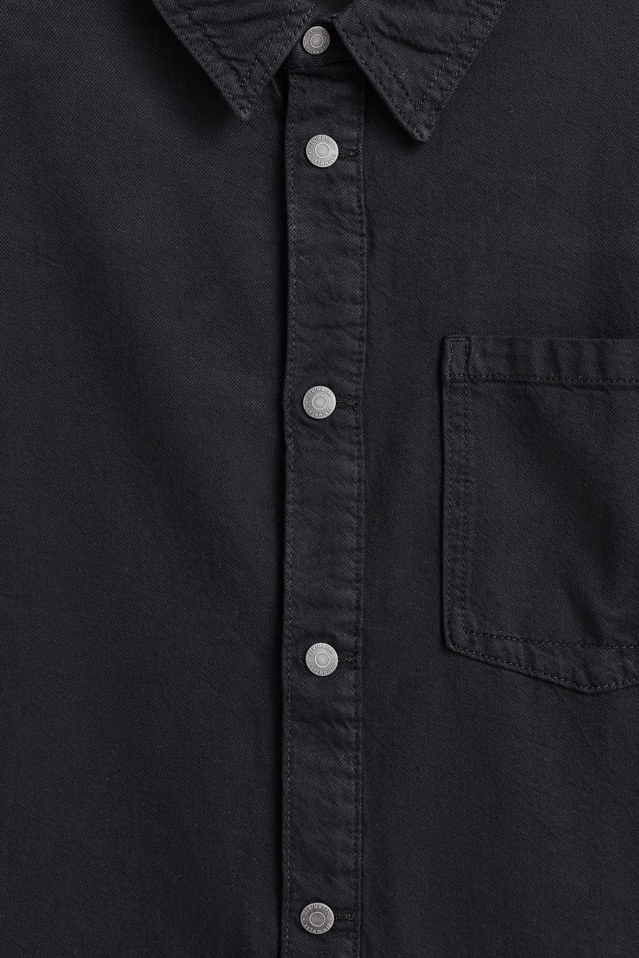 Lightweight denim overshirt — BLACK
