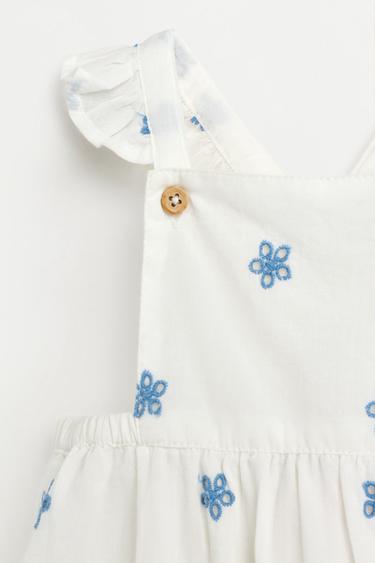 Swiss embroidered romper — OFF WHITE 3
