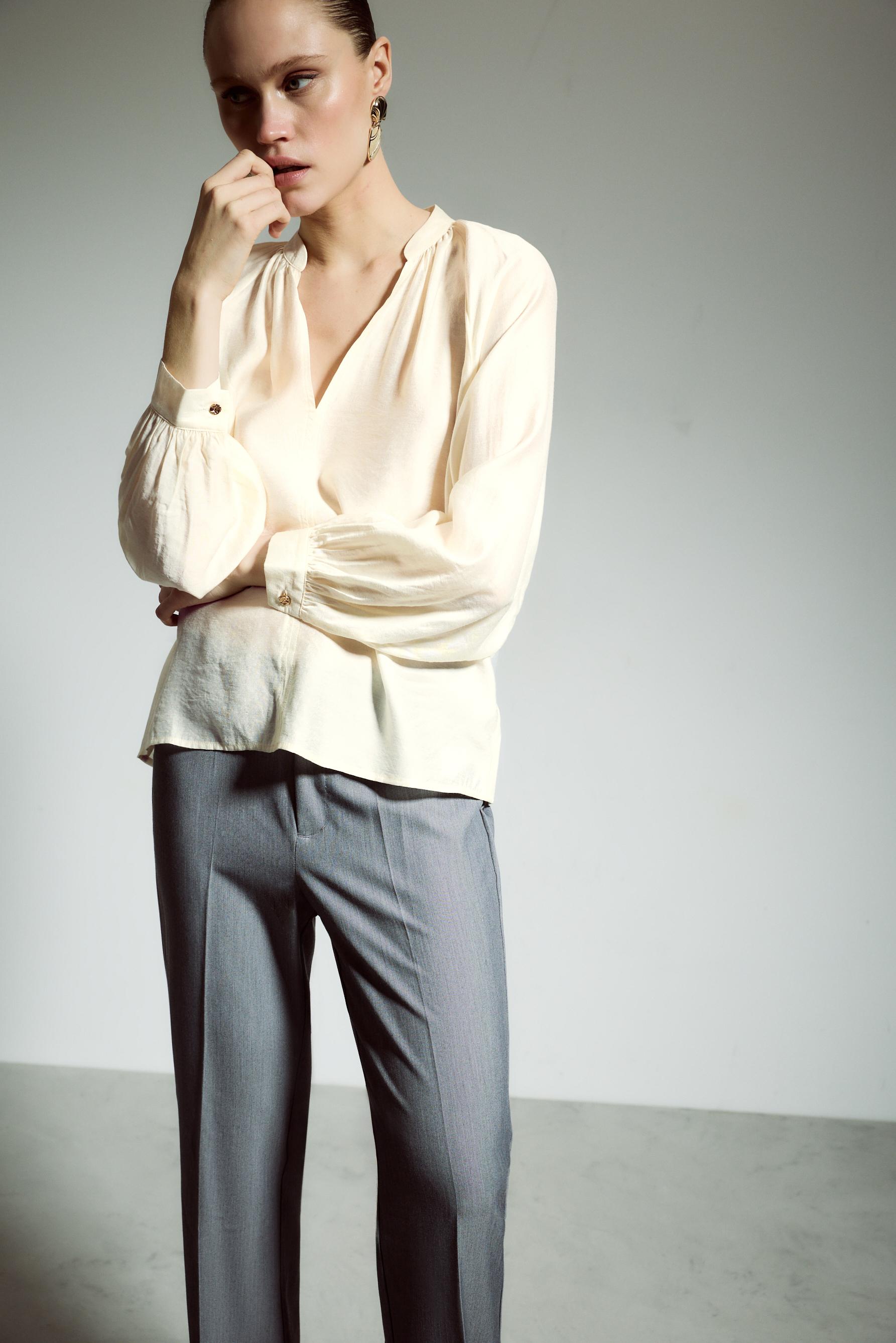 Camisa oversize cuello panadero