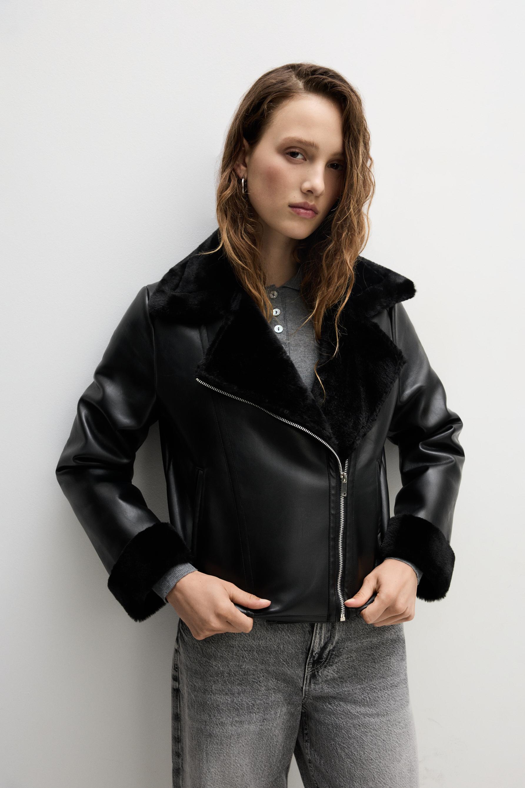 Cazadora doble faz efecto piel