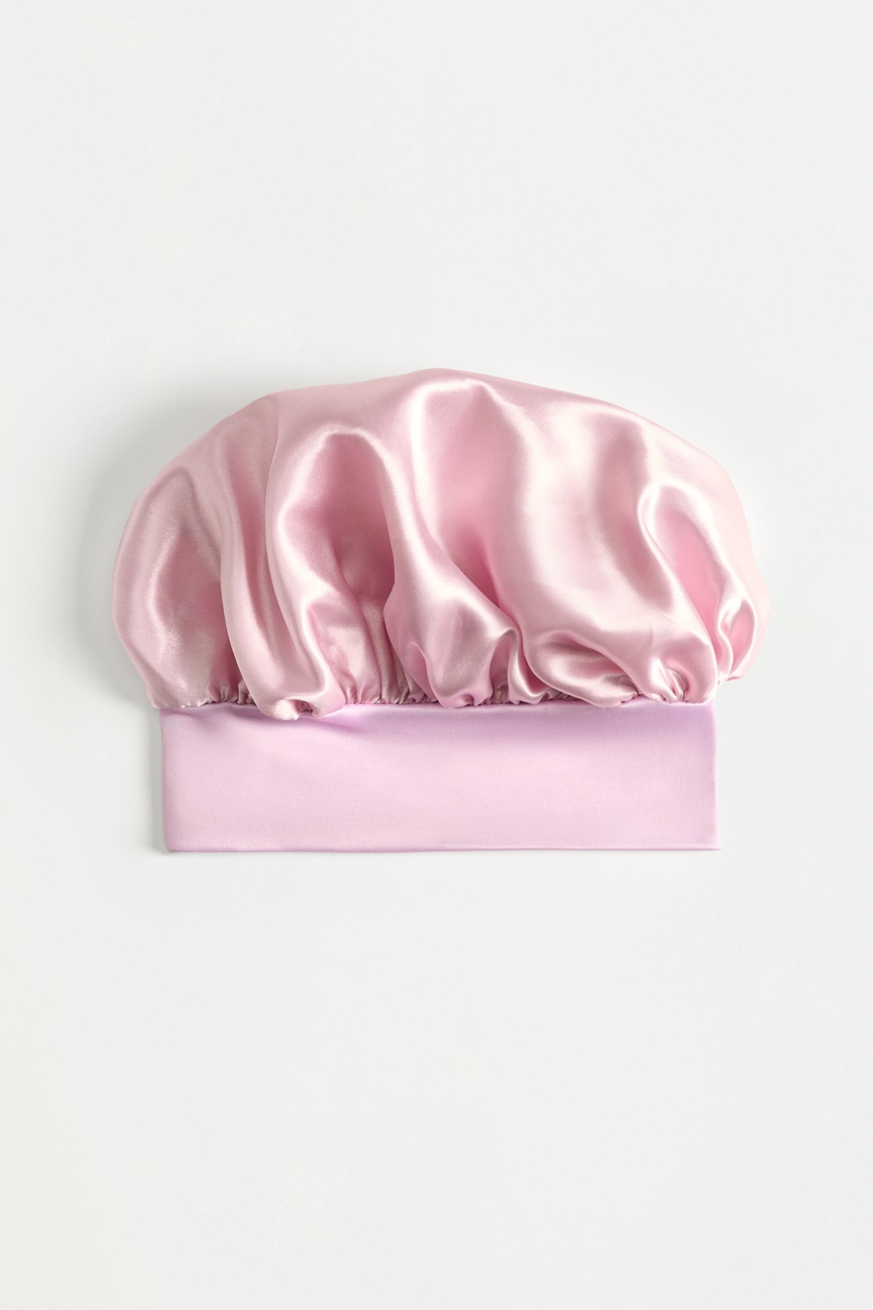 Satin bonnet — CHALK PINK