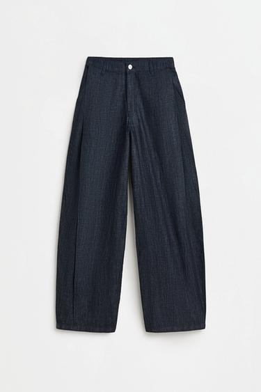 Barrel-leg darted trousers — NAVY 6