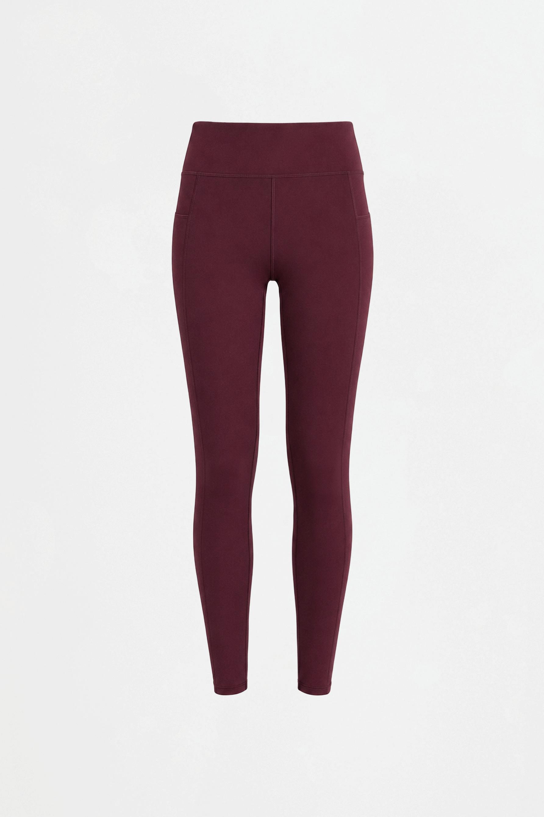 Shaping effect sports leggings — WINE