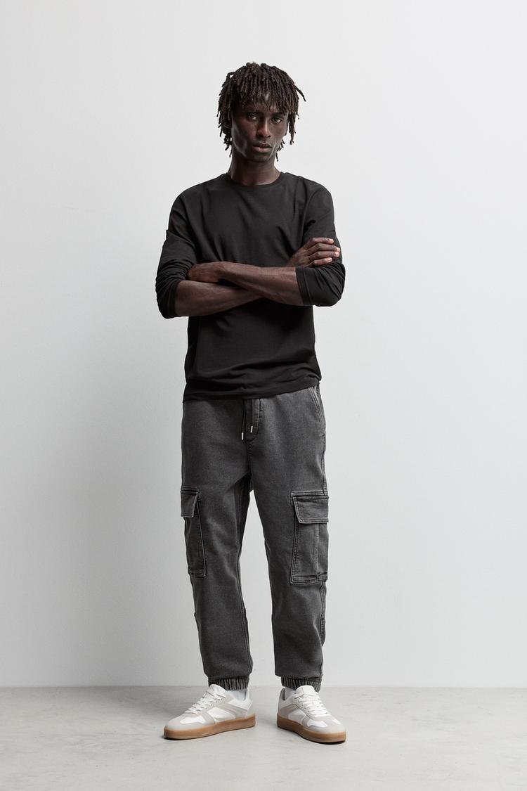 Cargo jogger jeans — PALE GREY