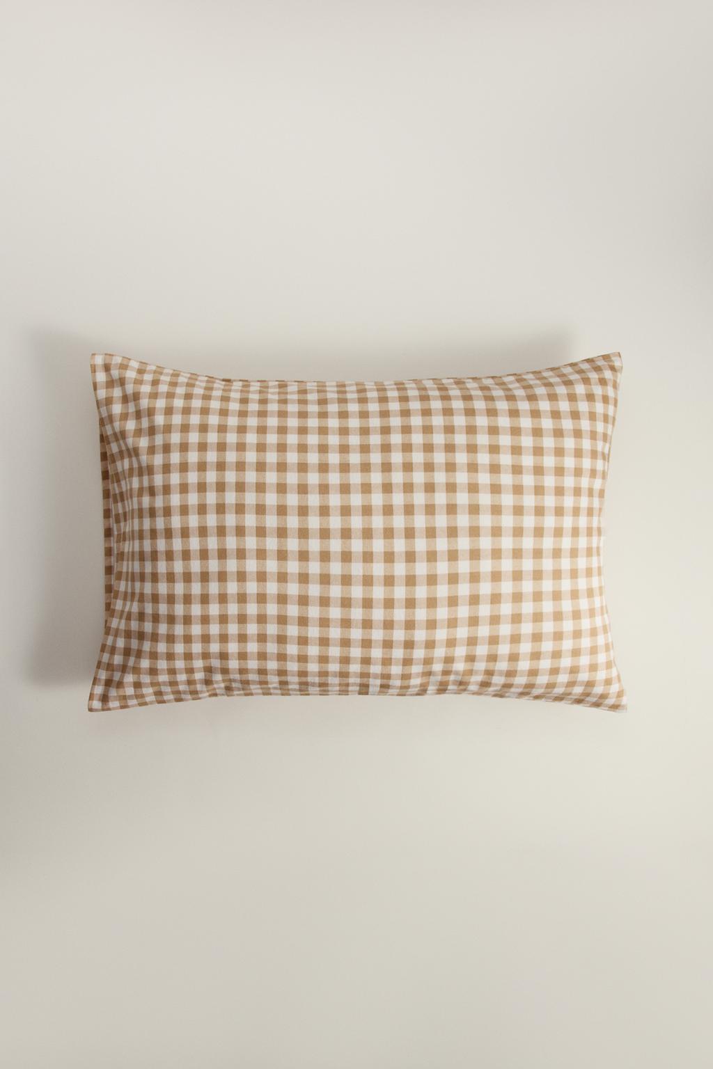 Pack 2 fundas almohadas franela cuadro vichy 50 x 75 cm