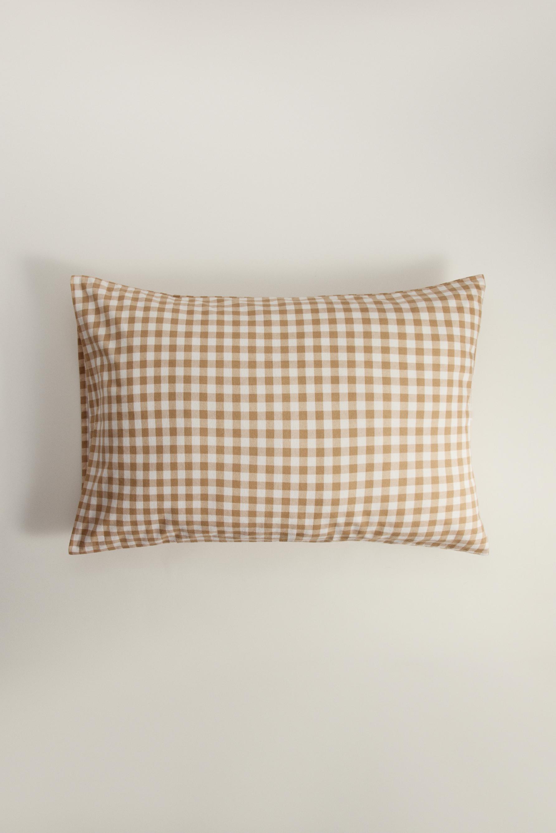 Pack 2 fundas almohadas franela cuadro vichy 50 x 75 cm