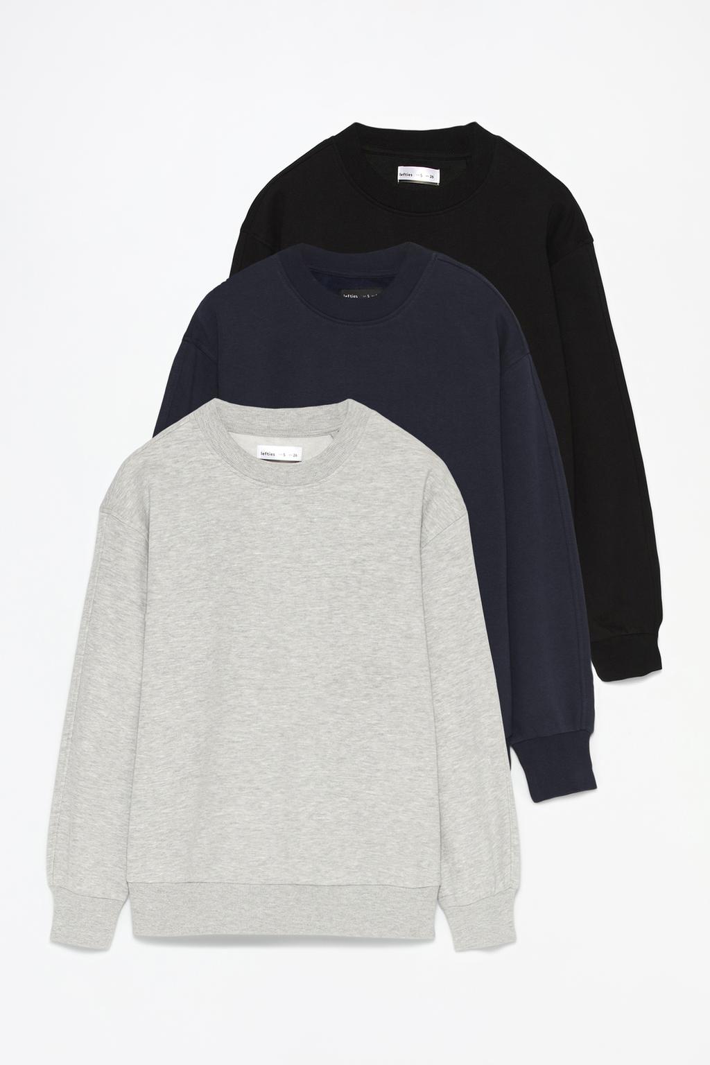 Pack of 3 basic sweatshirts