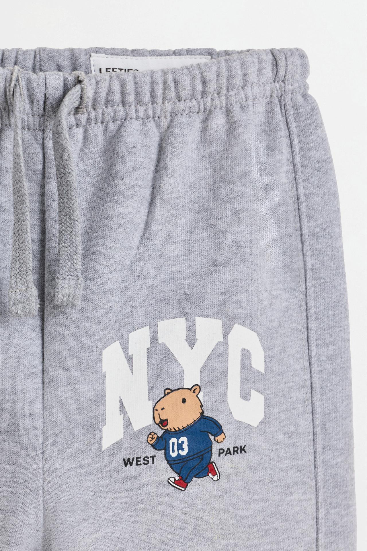 Pack of 2 printed relaxed joggers — GREY MARL
