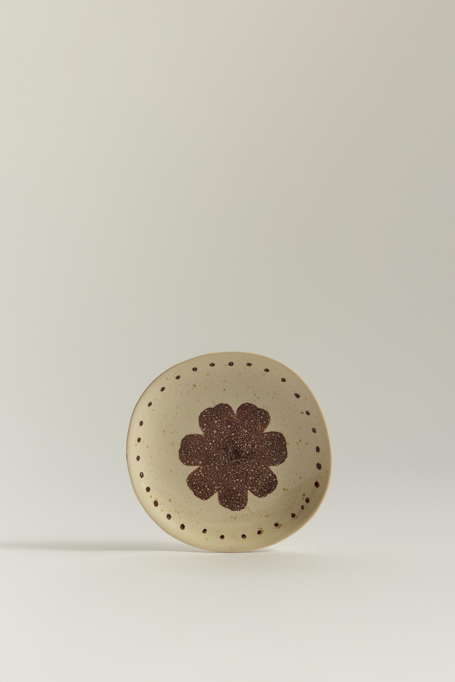 Plato café gres flor